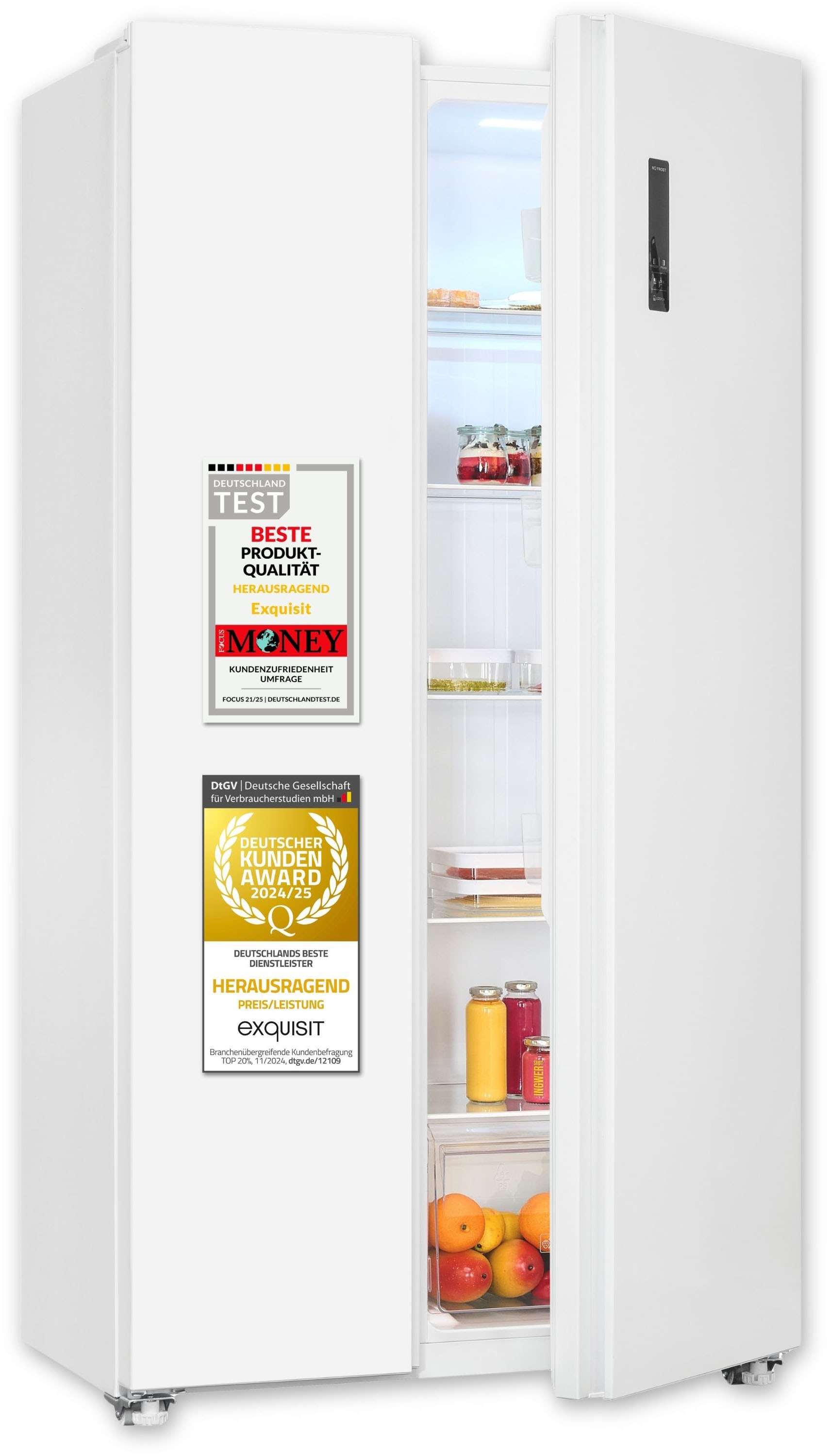 exquisit Side-by-Side SBS46-040E weiss »SBS46-040E weiss« 177 cm hoch 91 cm breit