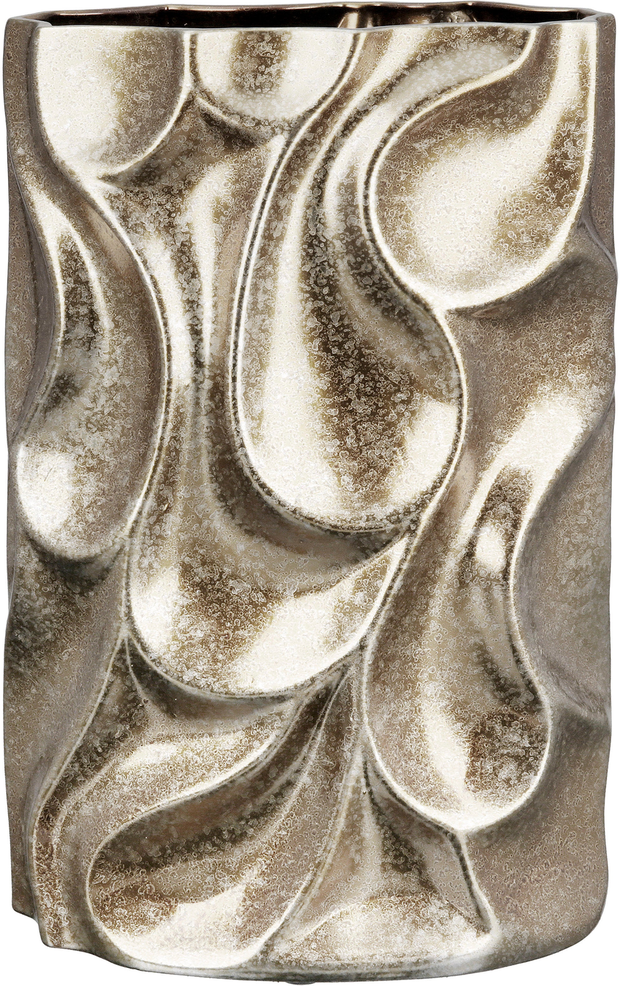 Casablanca by Gilde Tischvase »Relief, Höhe ca. 37 cm, mit Dellen-Struktur«, (1 St.), dekorative Vase aus Keramik, Blumenvase