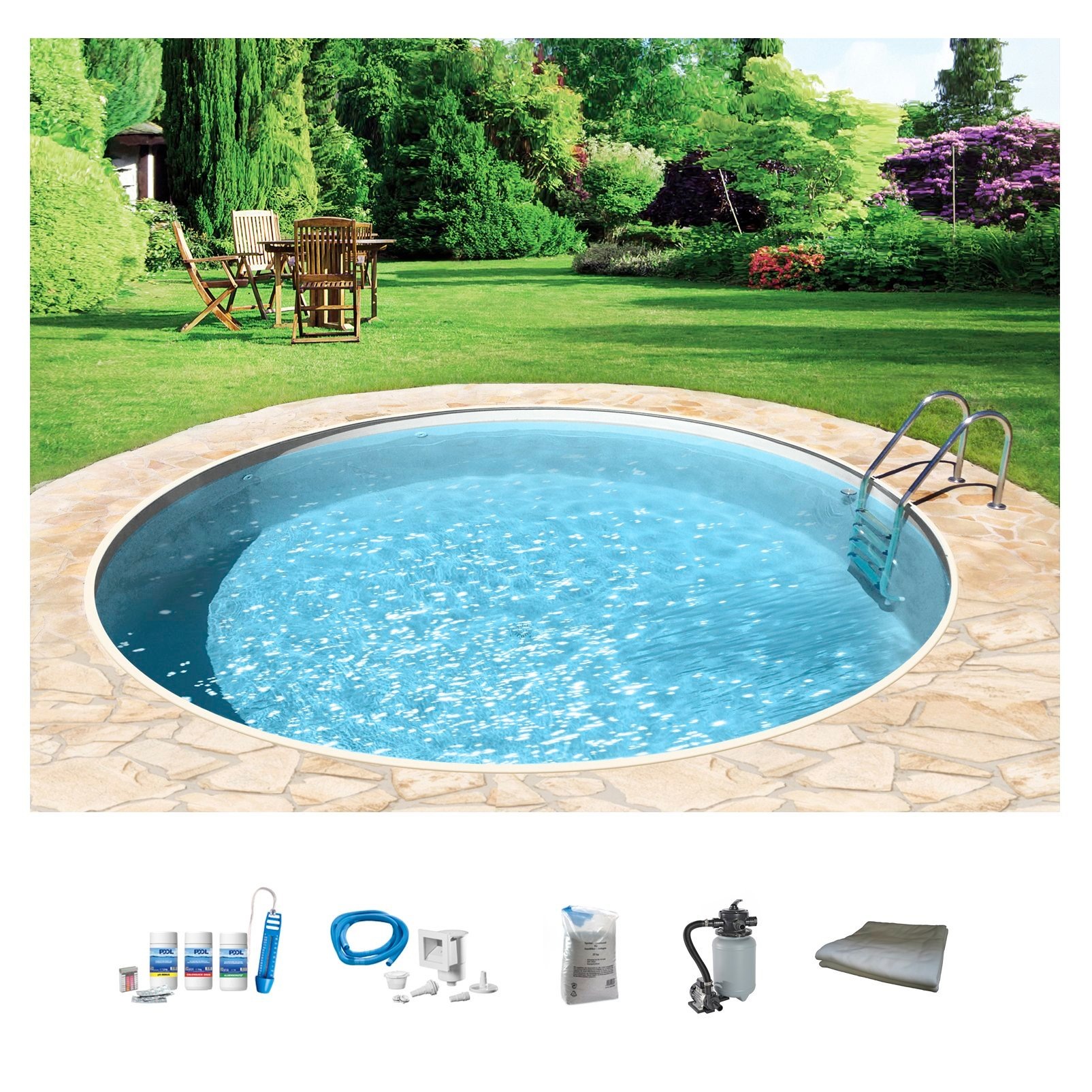 BWT MY POOL Rundpool, (Set, 6 tlg.), ØxH: 350x120 cm