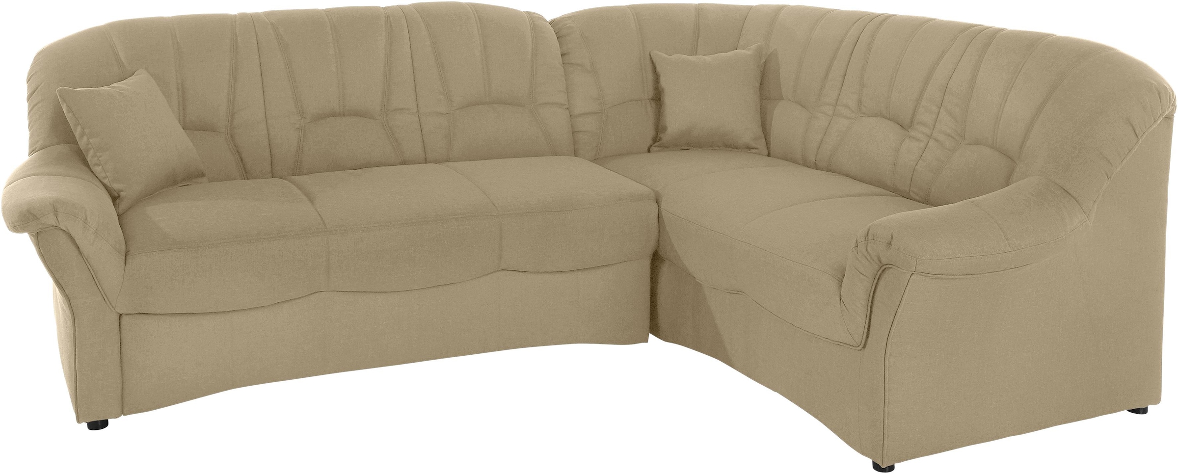 DOMO collection Ecksofa »Bahia, zeitlos und elegant, bequeme Armlehnen, L-Form«, wahlweise mit Bettfunktion