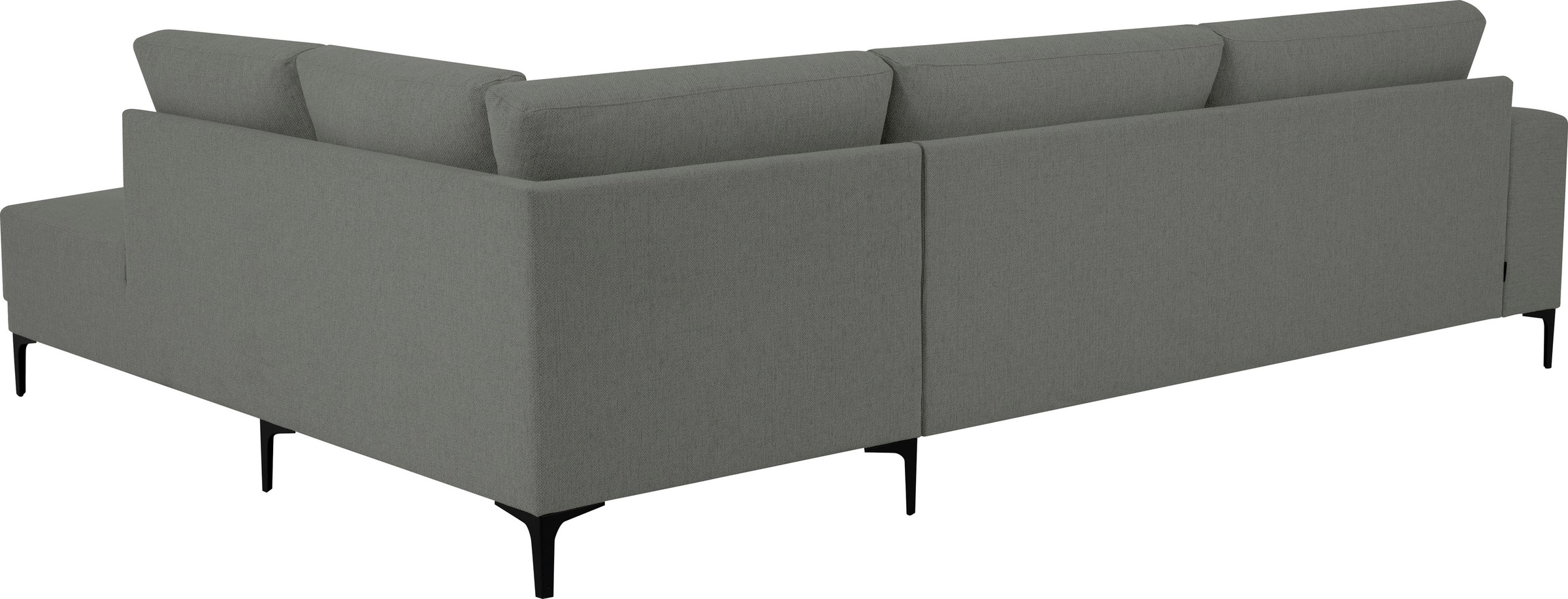 Places of Style Ecksofa »Xander, L-Form,«, Breite 289 cm, Webstoff, Soft-Touch Chenille, schwarze Metallfüße