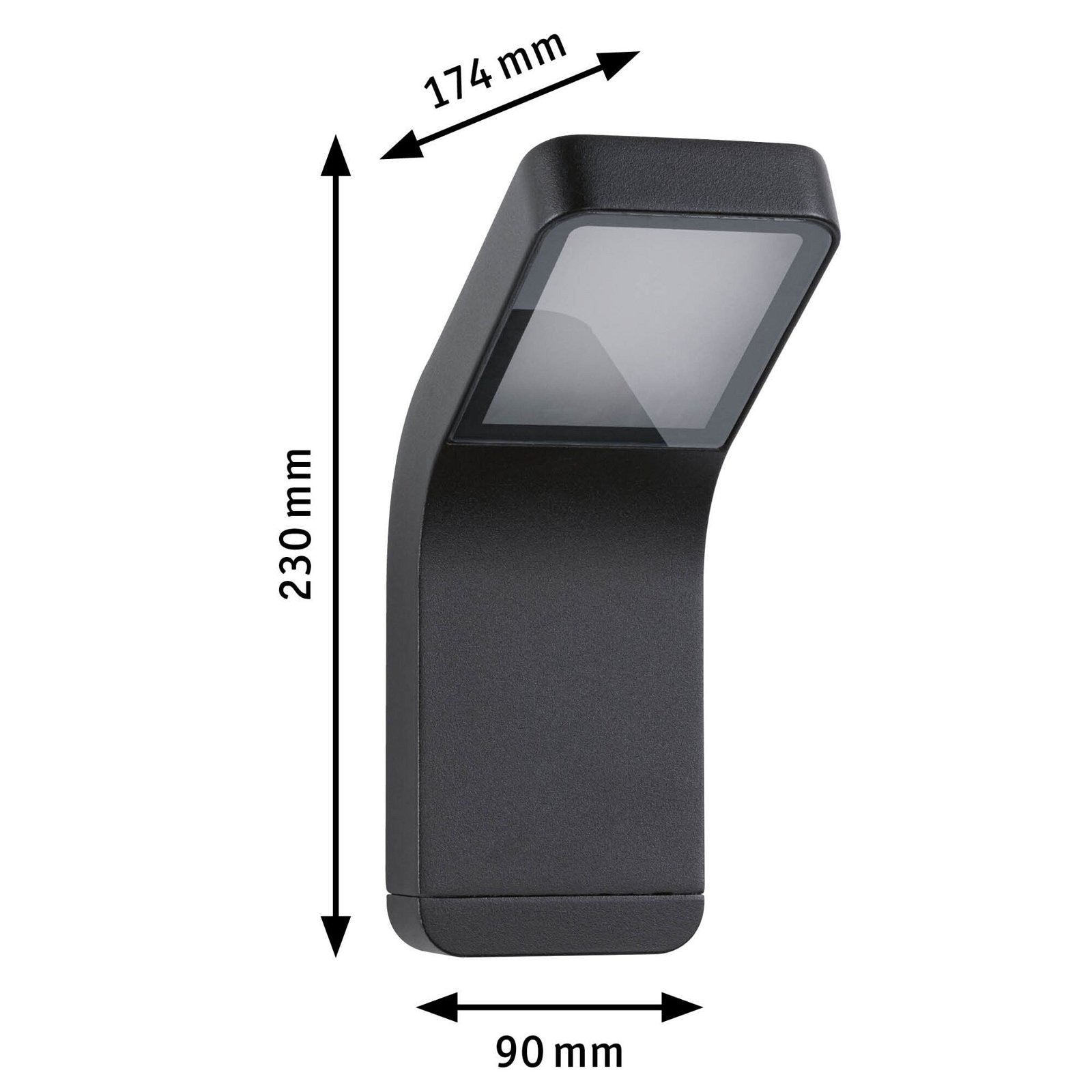 Paulmann LED Außen-Wandleuchte »Kulma IP44 90x174mm 3000K 7,5W 520lm 230V Anthrazit Aluminium«, 1 flammig, seewasserresistent