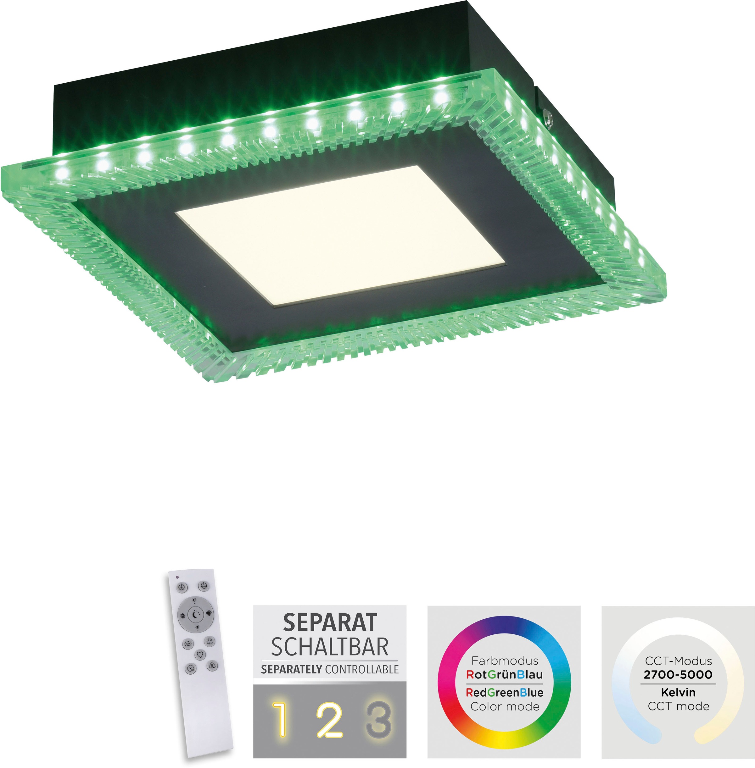 JUST LIGHT LED Deckenleuchte »ACRI«, 2 flammig, Leuchtmittel LED-Board-LED-Board | LED fest integriert-LED fest integriert