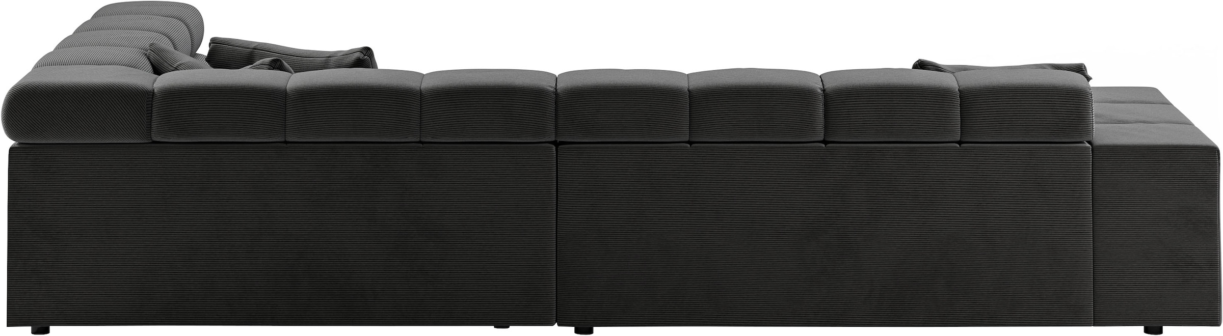 INOSIGN Ecksofa »Ancona incl. Kopfteilverstellung, Zierkissen Breite 319cm, L-Form«, wahlweise motorische Sitztiefenverstellung, auch in Cord + Easy Care