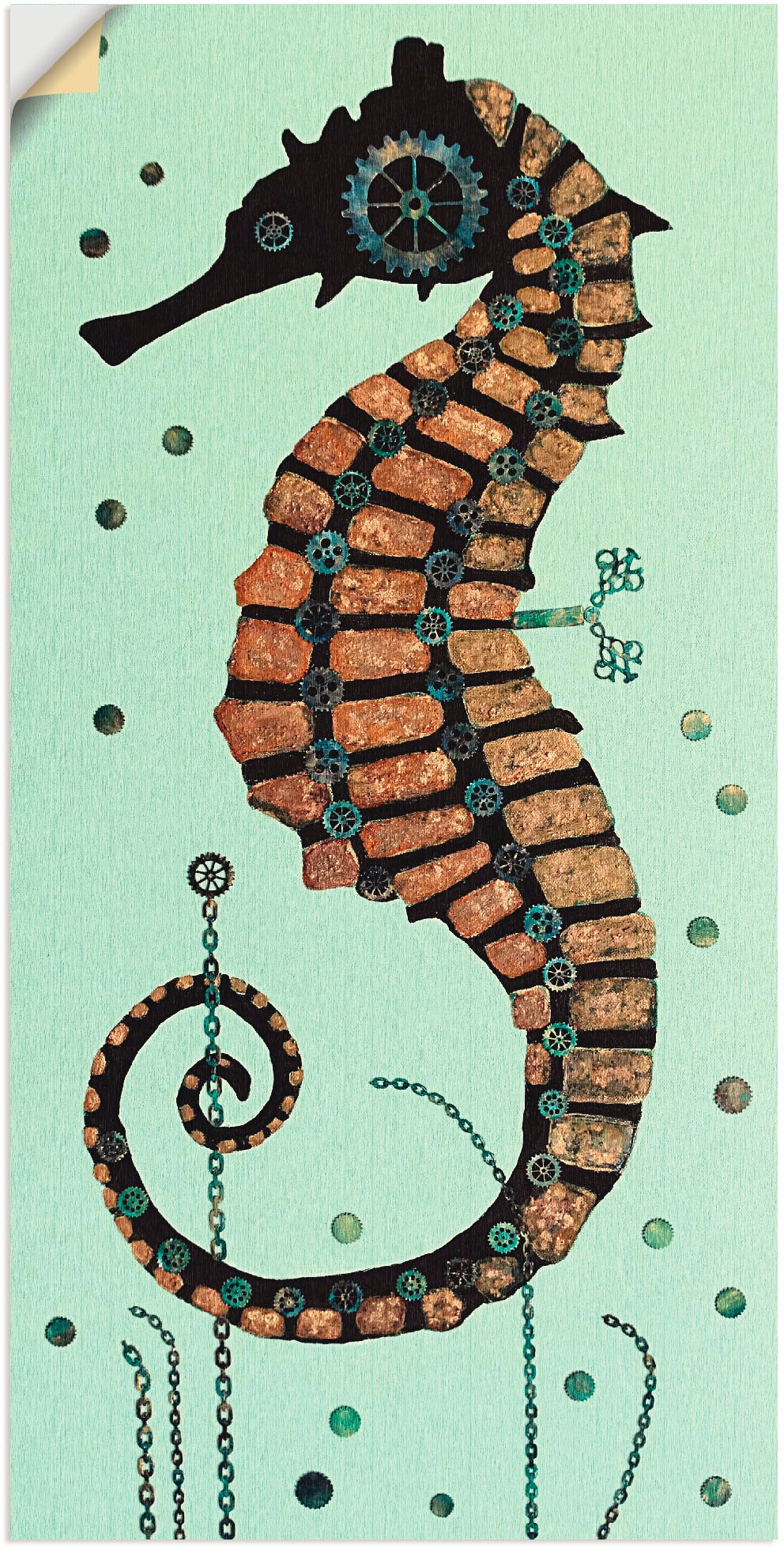 Artland Wandbild »Seepferdchen Textur«, Wassertiere, (1 St.), in vielen Größen & Produktarten - Alubild / Outdoorbild für den Außenbereich, Leinwandbild, Poster, Wandaufkleber / Wandtattoo auch für Badezimmer geeignet