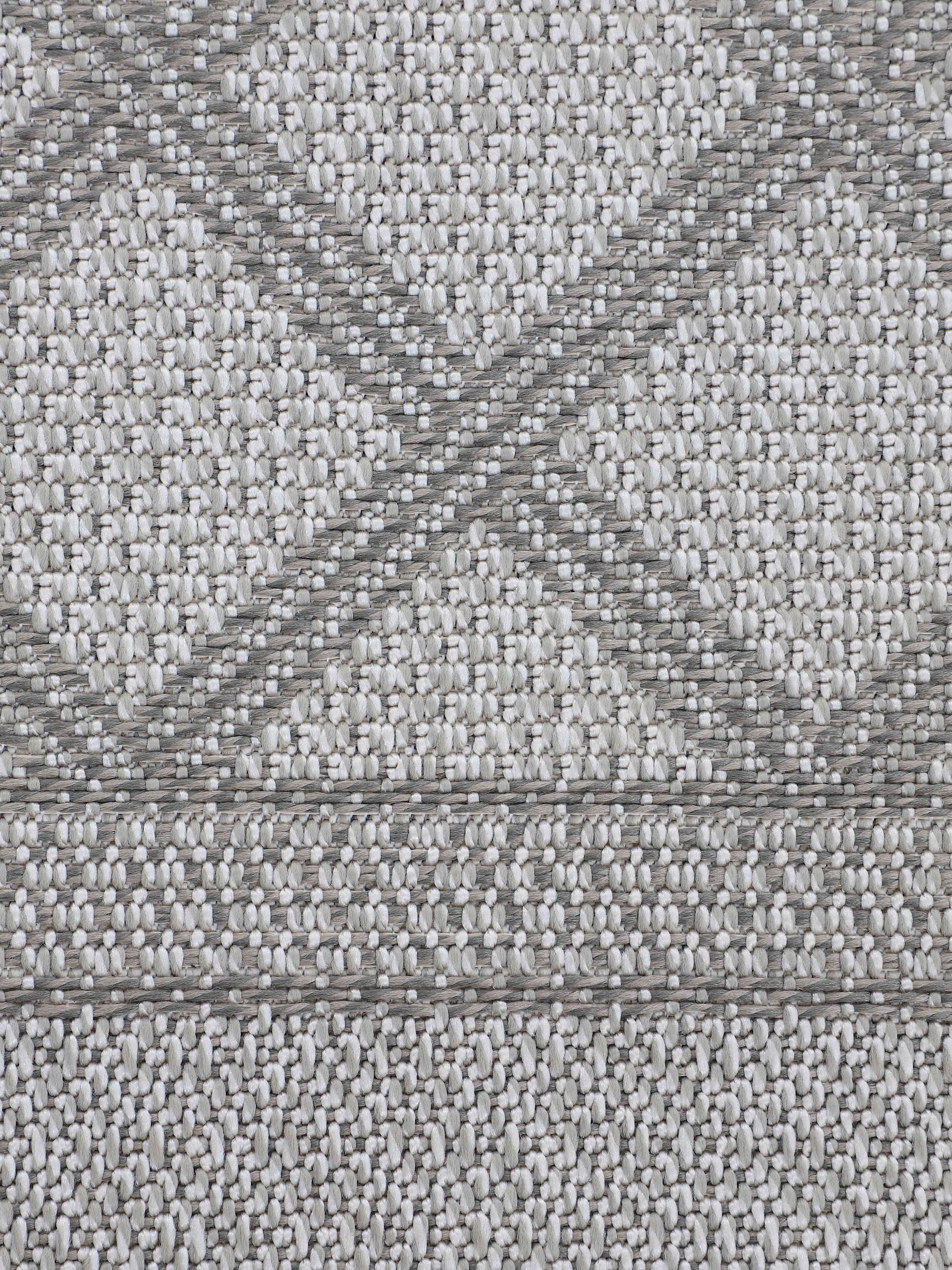 carpetfine Teppich »Boho 104«, rund, 4 mm Höhe, robustes Flachgewebe, Sisal Optik, UV-beständig, Außenbereich