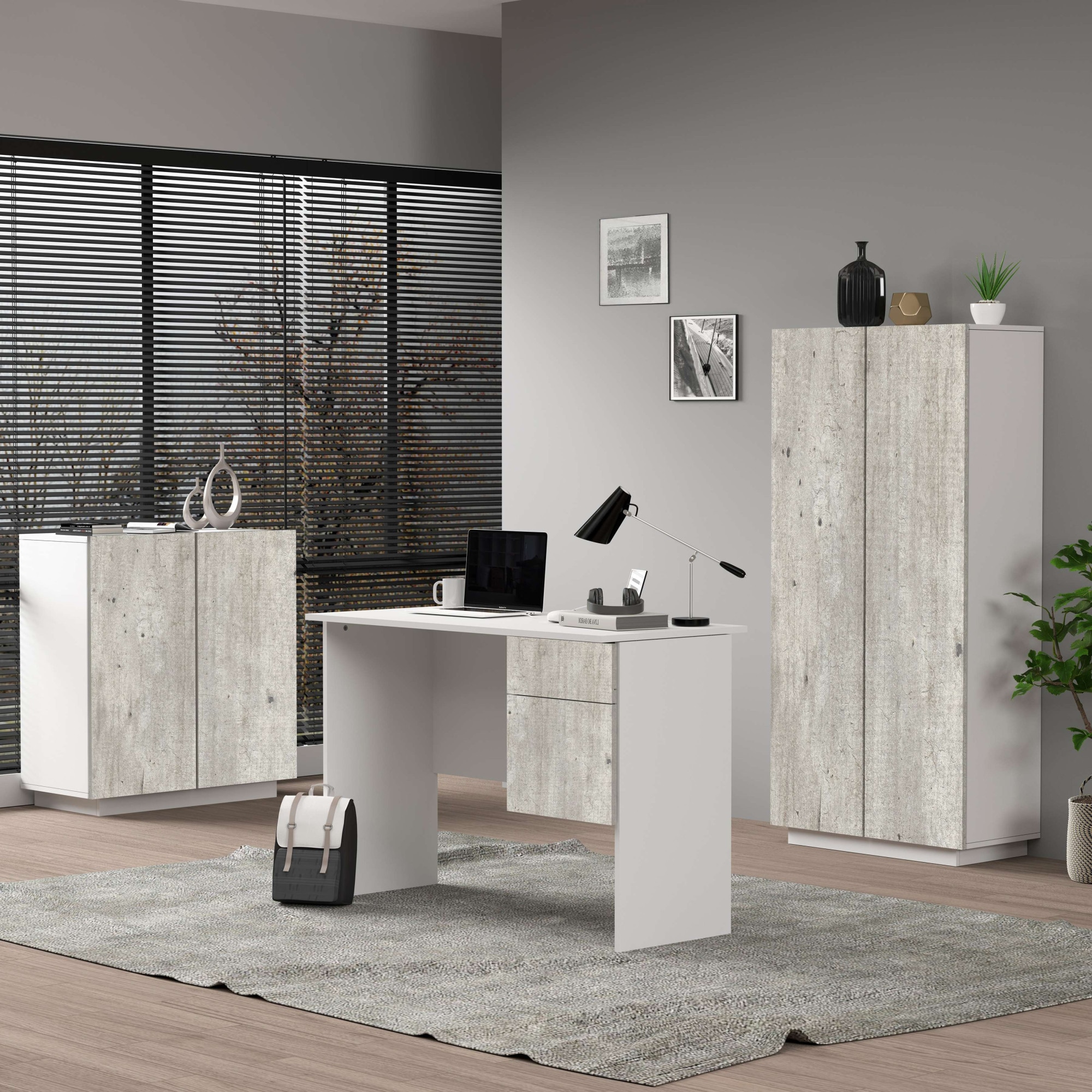 INOSIGN Schreibtisch »Coro, kleiner Computertisch, Bürotisch«, mit 1 Tür & 1 Schublade, Breite 110 cm, Made in Italy