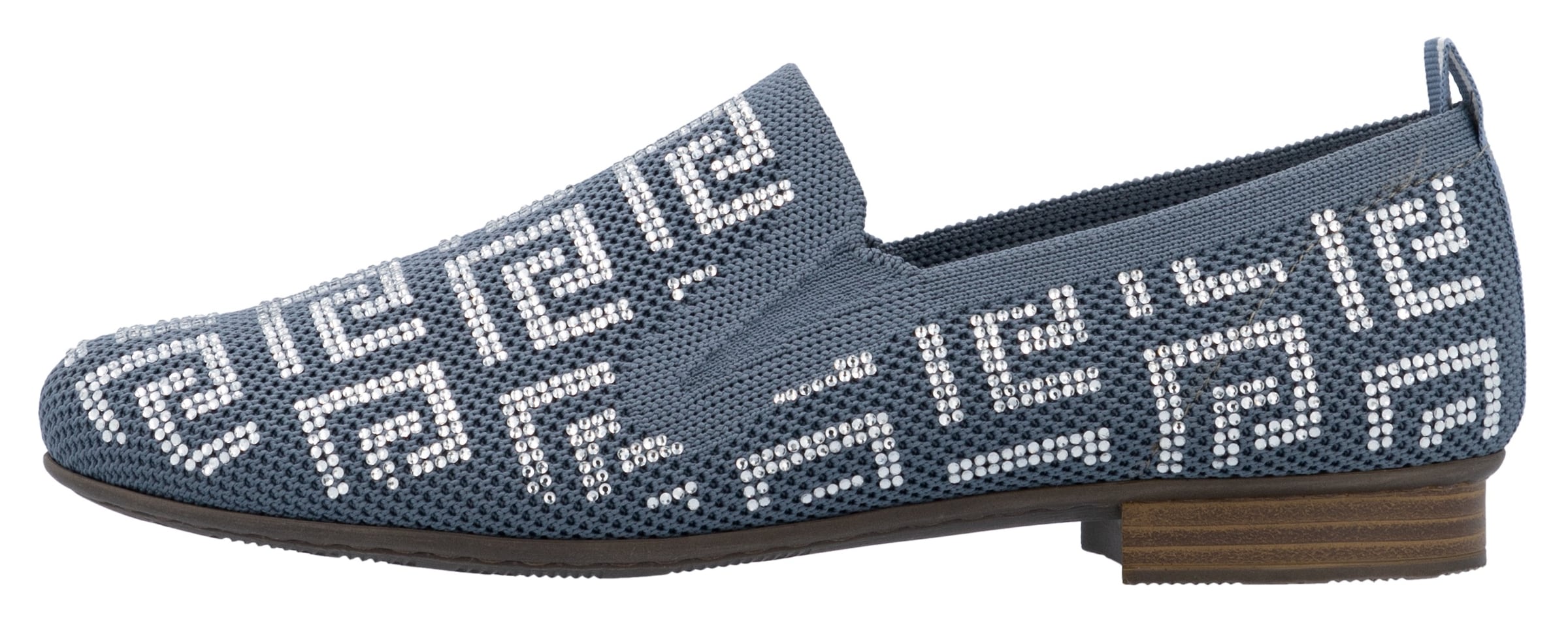 Rieker Slipper, Halbschuh, Schlupfschuh, Blockabsatz, Loafer mit Stretcheinsätzen