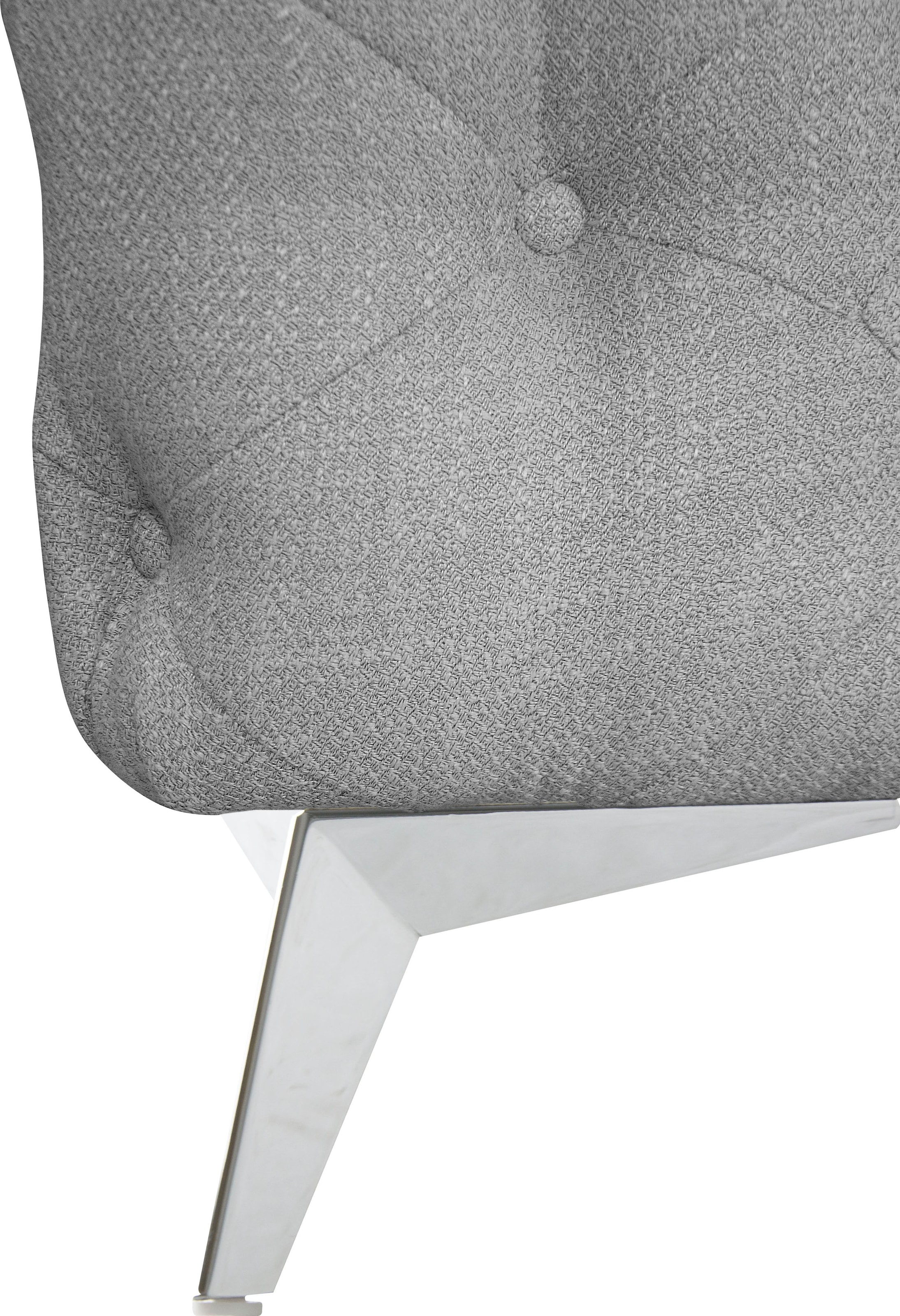Leonique Chesterfield-Sofa »Ecksofa GLYNIS L-Form mit Wellenunterfederung, Maße B/T/H 323/264/75cm«, aufwändige Knopfheftung, moderne Chesterfield Optik, Fußfarbe wählbar