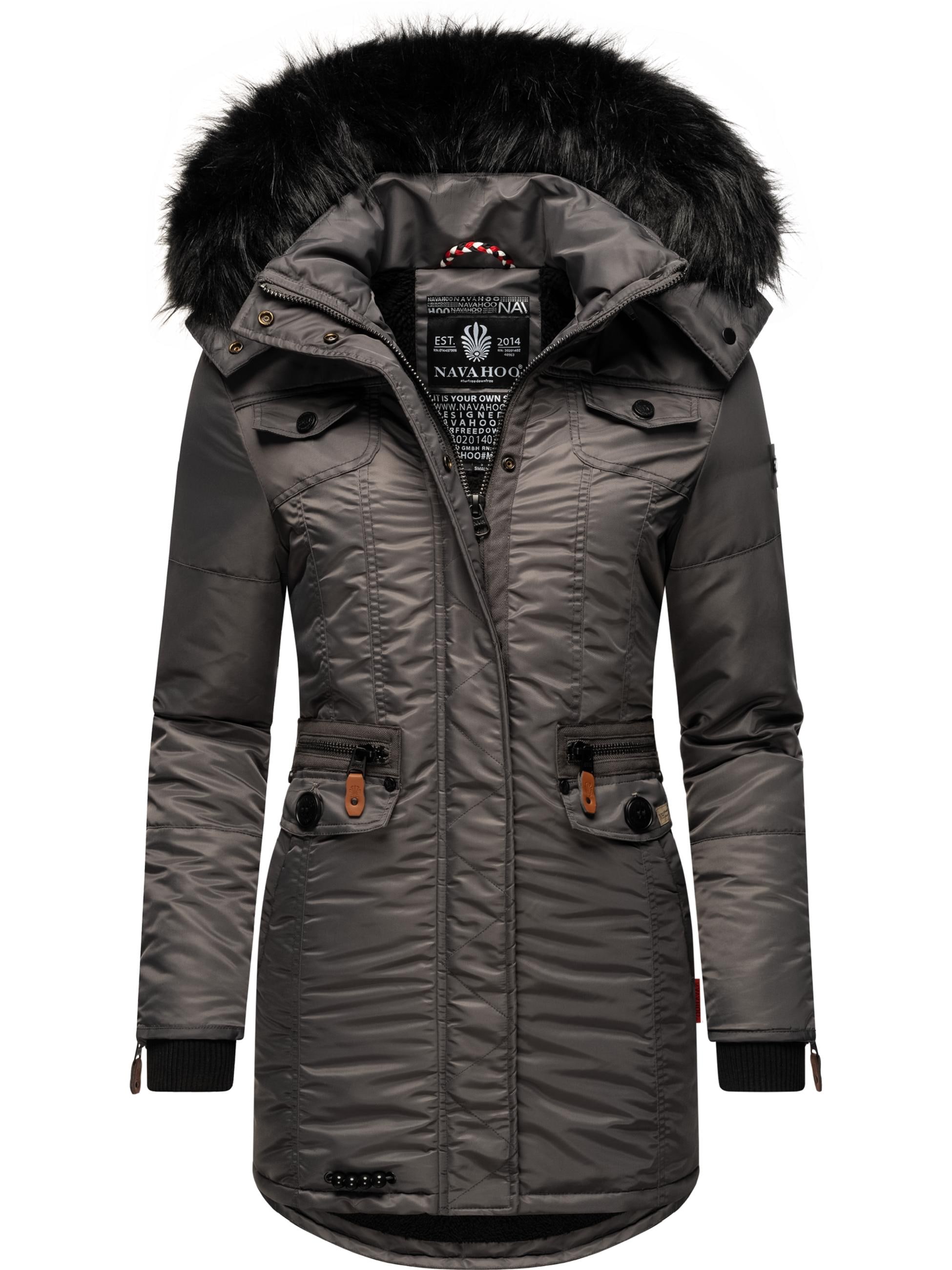 Navahoo Steppjacke »Wintermantel Schätzchen«, mit Kapuze, warmer Winterparka mit Kunstfellkapuze