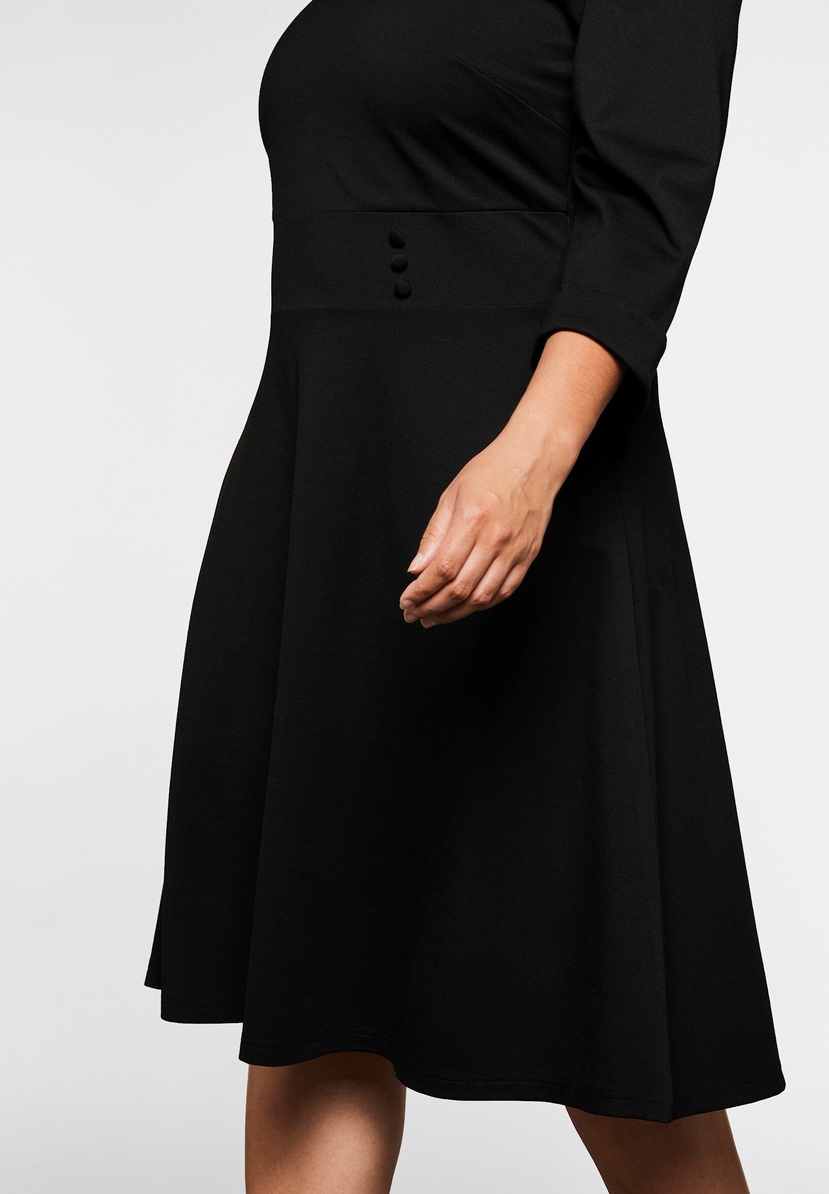 sheego by Joe Browns Cocktailkleid »Cocktailkleid Cocktailkleid mit Taillenband« Ohne Taschen in leichter A-Linie aus Viskose-Jersey