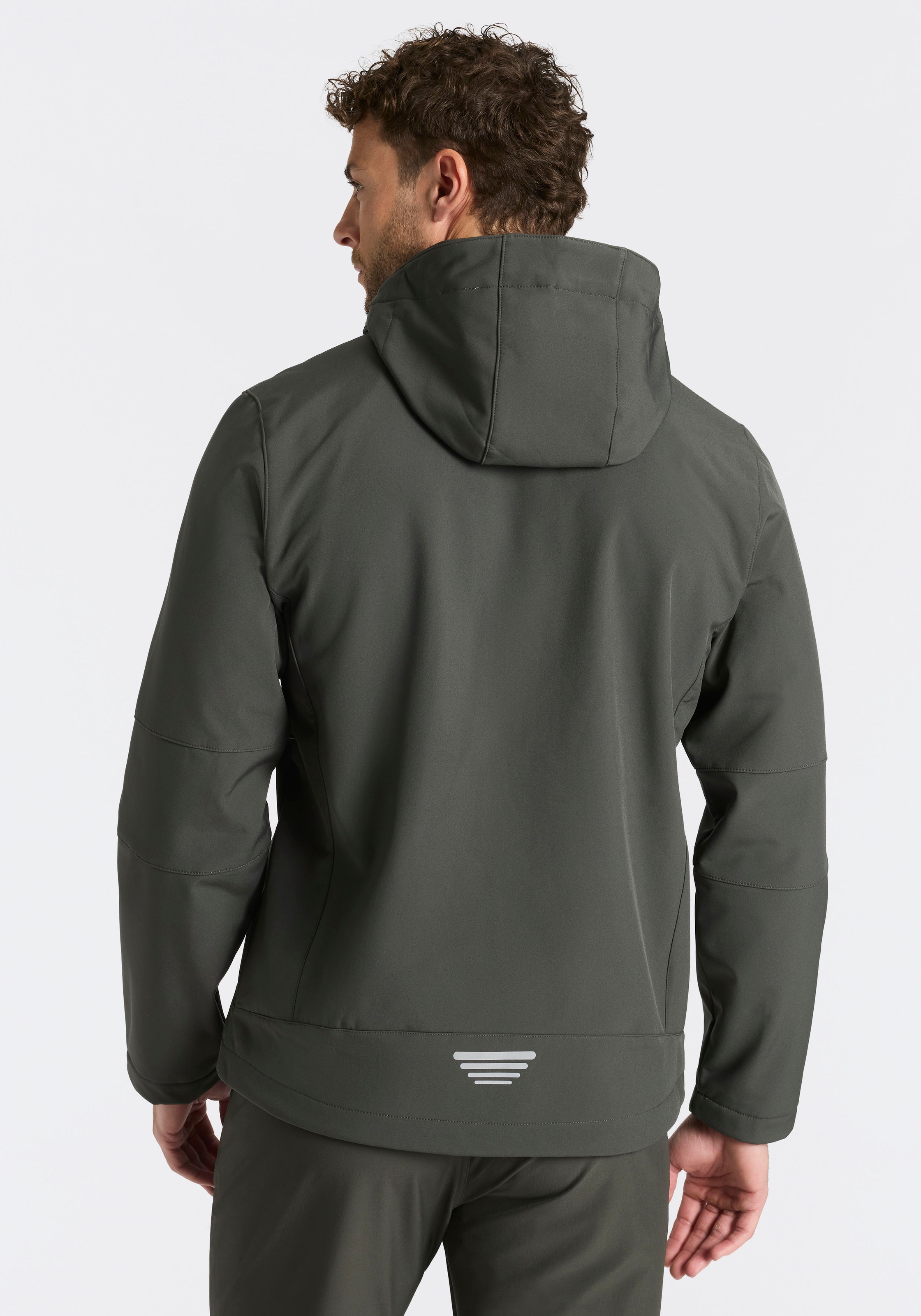 CMP Softshelljacke mit Kapuze mit hochschließendem Kragen, 3-lagig, wasserabweisend, winddicht