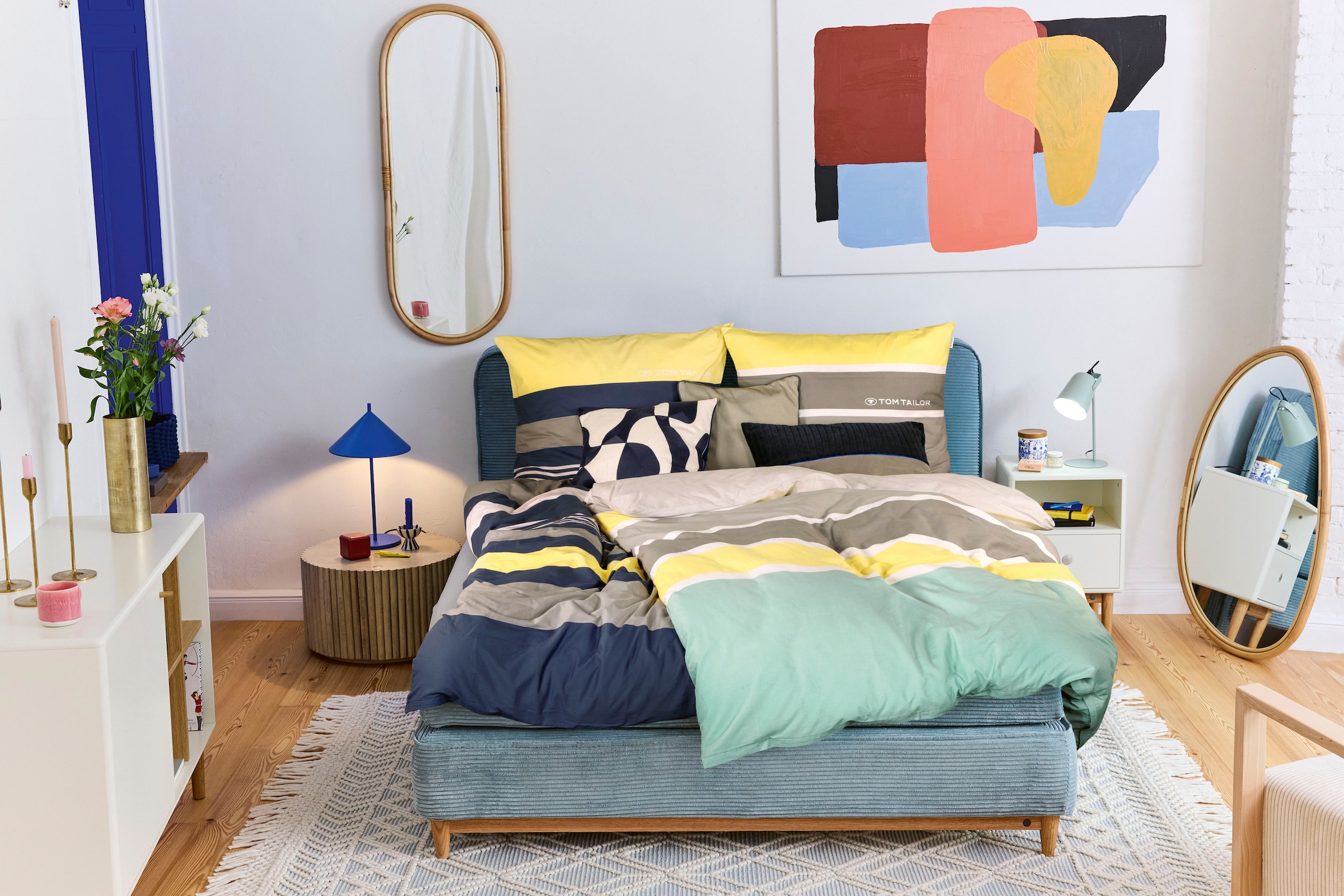 TOM TAILOR HOME Bettwäsche »Felix in Gr. 135x200 oder 155x220 cm« 3 Stk. mit GRATIS-Zugabe: Gästehandtuch (100% Baumwolle), mit Reißverschluss