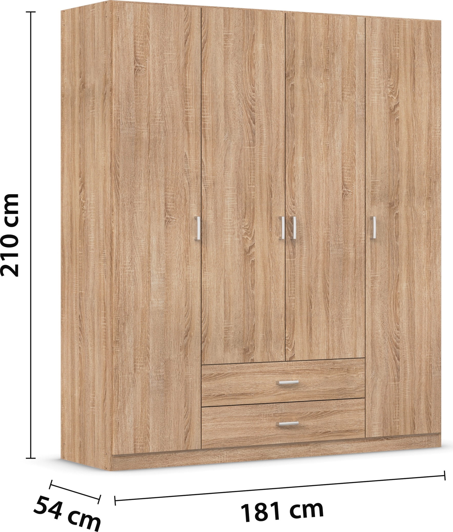 rauch Drehtürenschrank »Kleiderschrank Schrank Garderobe Wäscheschrank GAMMA in 3 Breiten« mit 6 Schubladen, in schlichtem Design TOPSELLER MADE IN GERMANY