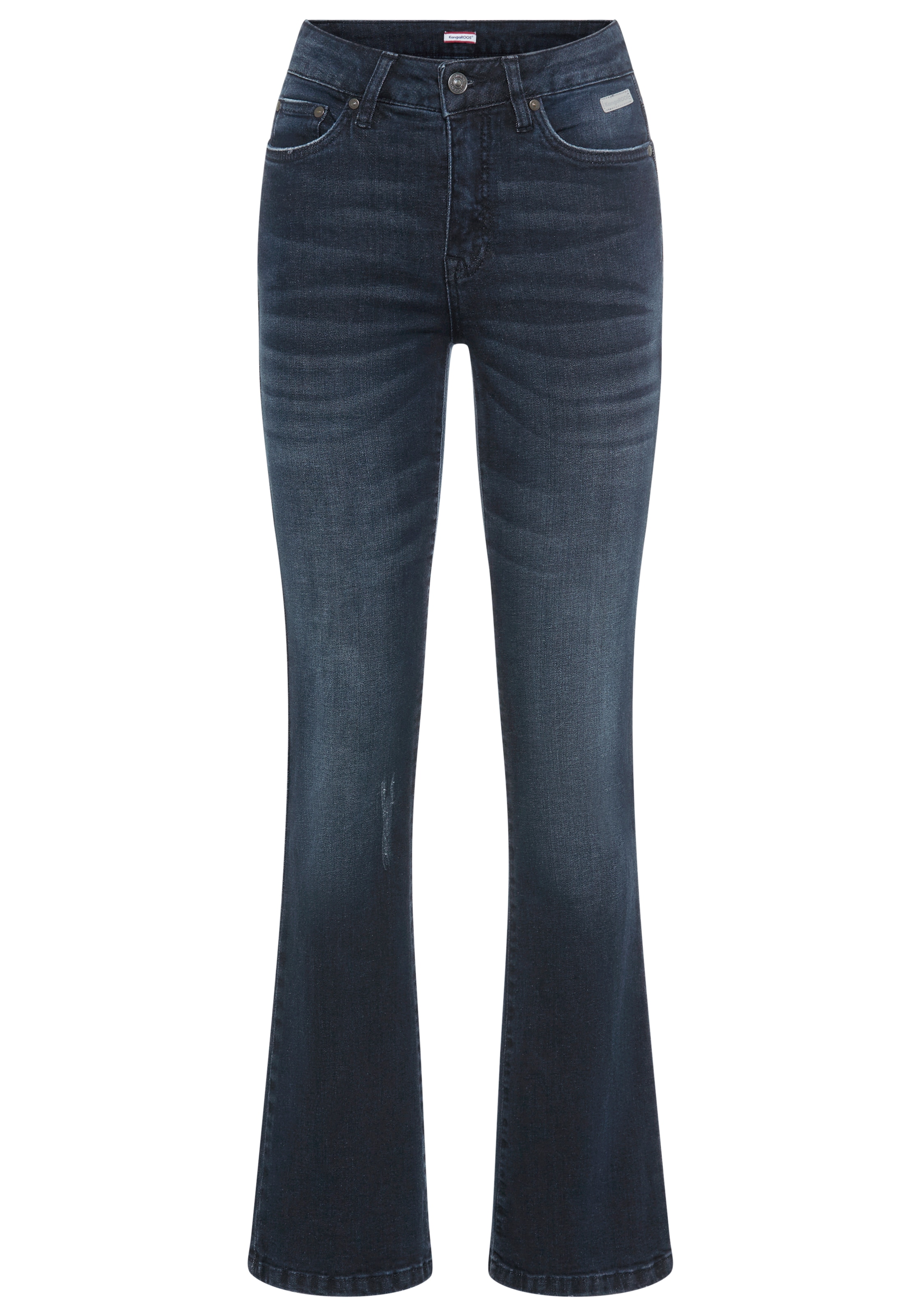 KangaROOS 5-Pocket-Jeans ausgestellte Beinform,  Used-Waschung,  normale Leibhöhe