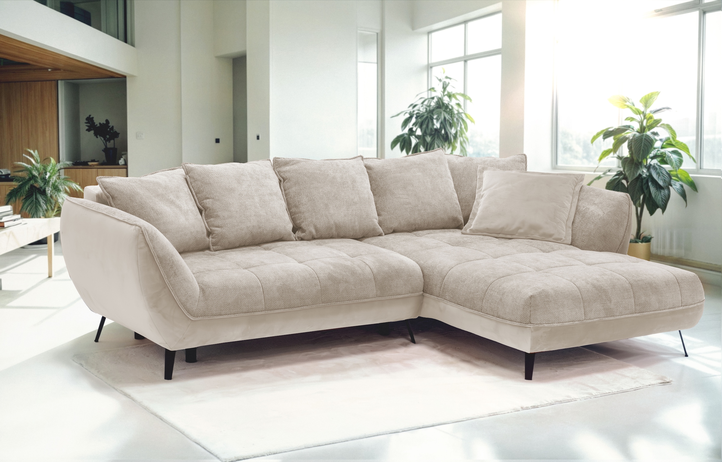 exxpo - sofa fashion Ecksofa »Midway mit einfacher Easy-Lift-Bettfunktion, bequem und modern«, inkl....