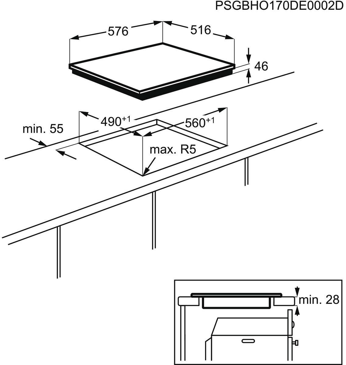 AEG Induktions Herd-Set »EEB331010M«, mit Backauszug, Hob²Hood - Funktion
