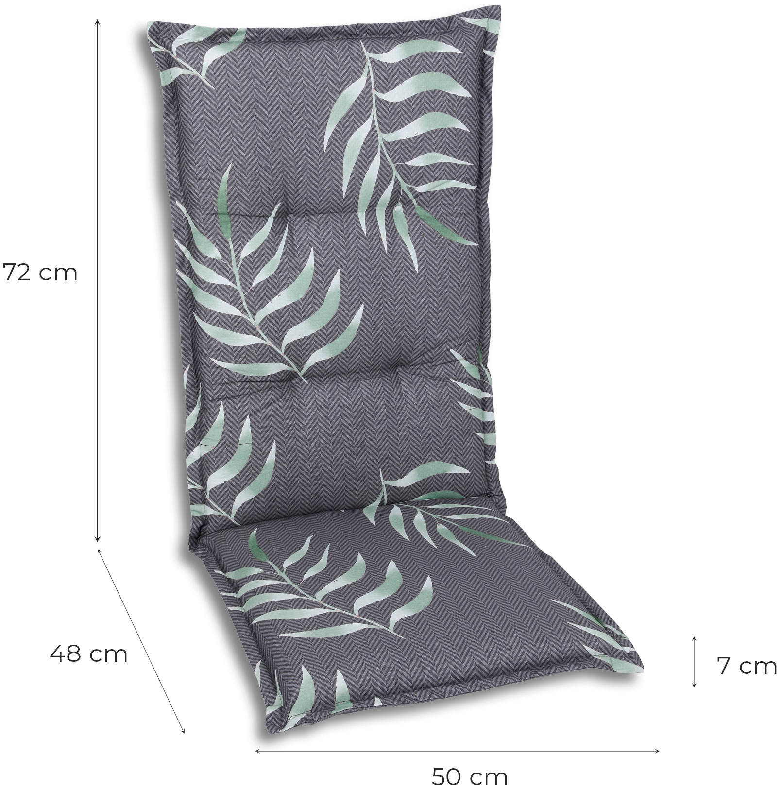 GO-DE Hochlehnerauflage Maße ca.: 50 cm x 120 cm x 7 cm