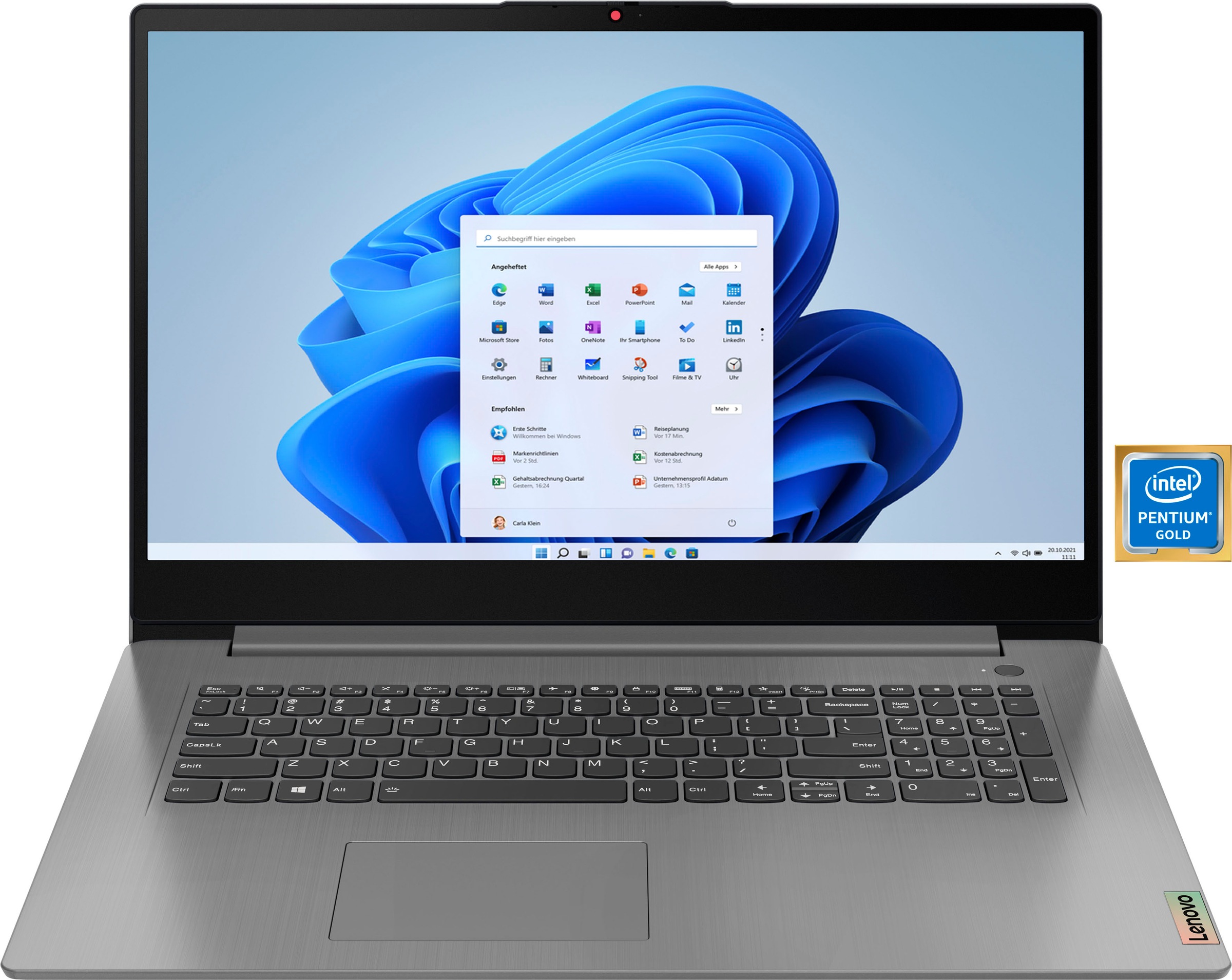 Lenovo Notebook »IdeaPad 3 17ITL6«, (43,94 cm/17,3 Zoll), Intel, Pentium Gold, UHD Graphics, 256 GB SSD