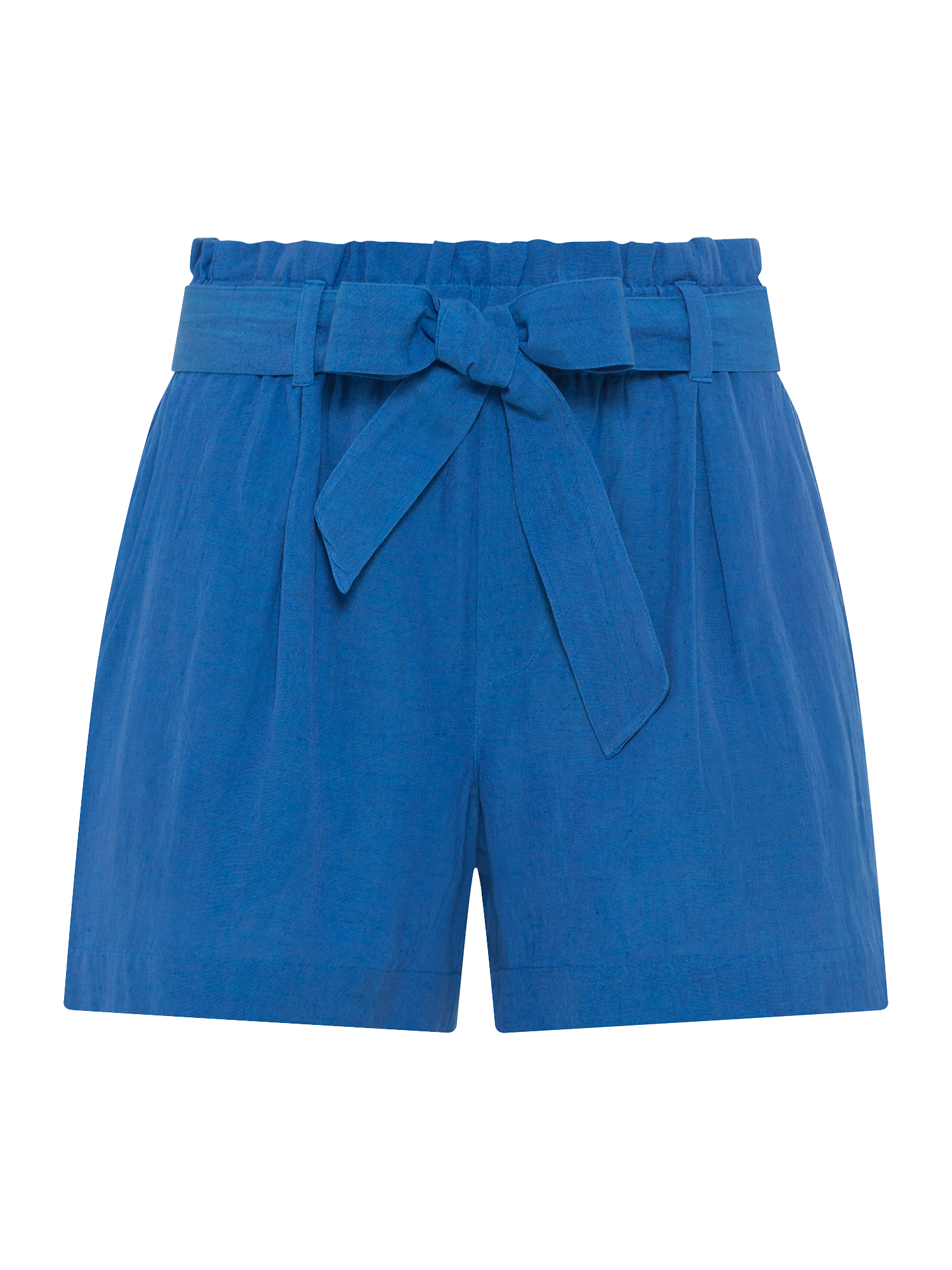 Shorts, (mit Bindegürtel), im Paperbag-Stil aus Leinenmix