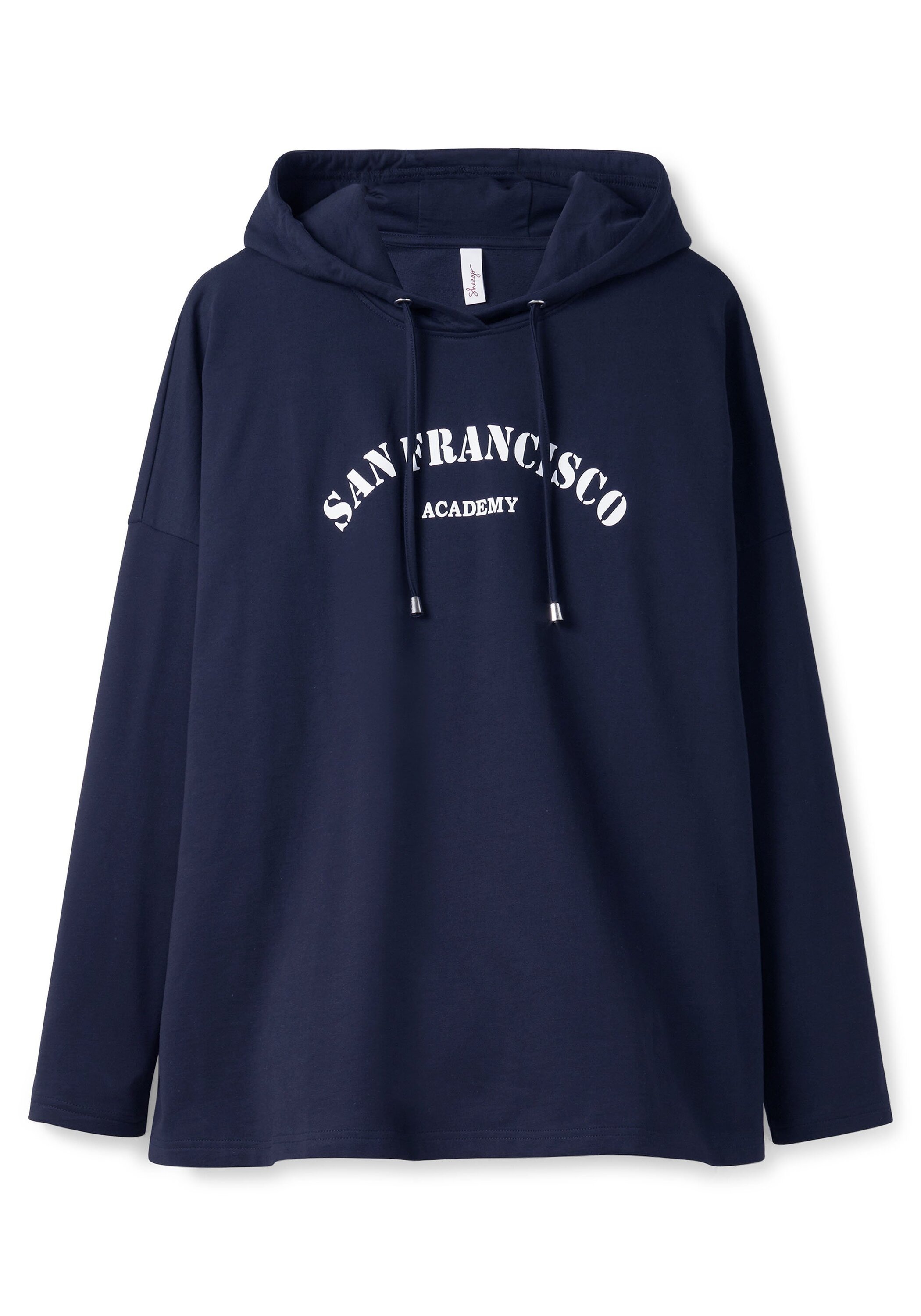 Sheego Kapuzensweatshirt »Kapuzensweatshirt mit Frontdruck, in A-Linie«, mit Frontdruck, in A-Linie