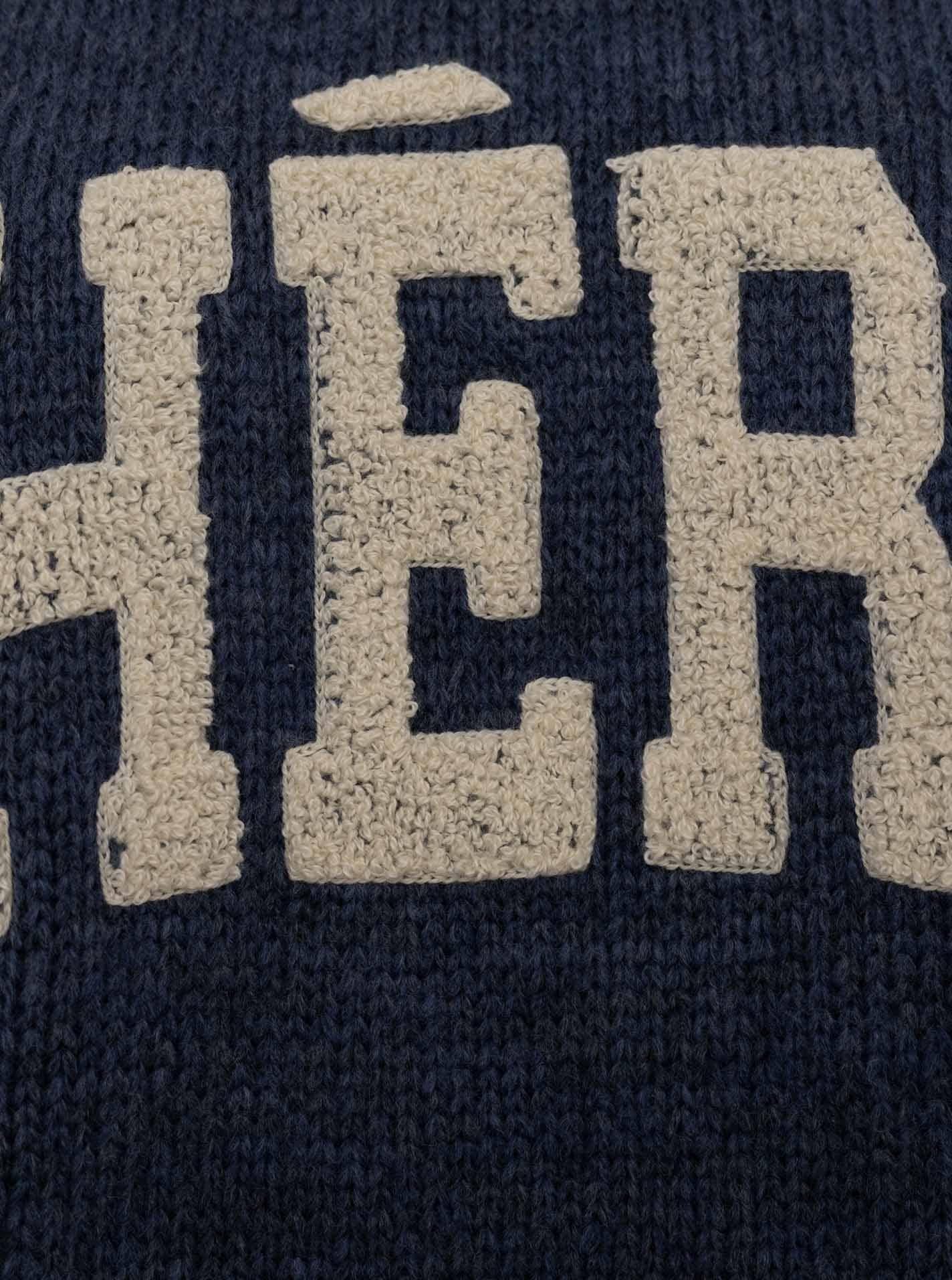 Zwillingsherz Strickpullover »"Cherie"« Rundhals, farbig abgesetzte Kanten, Schriftzug, One Size