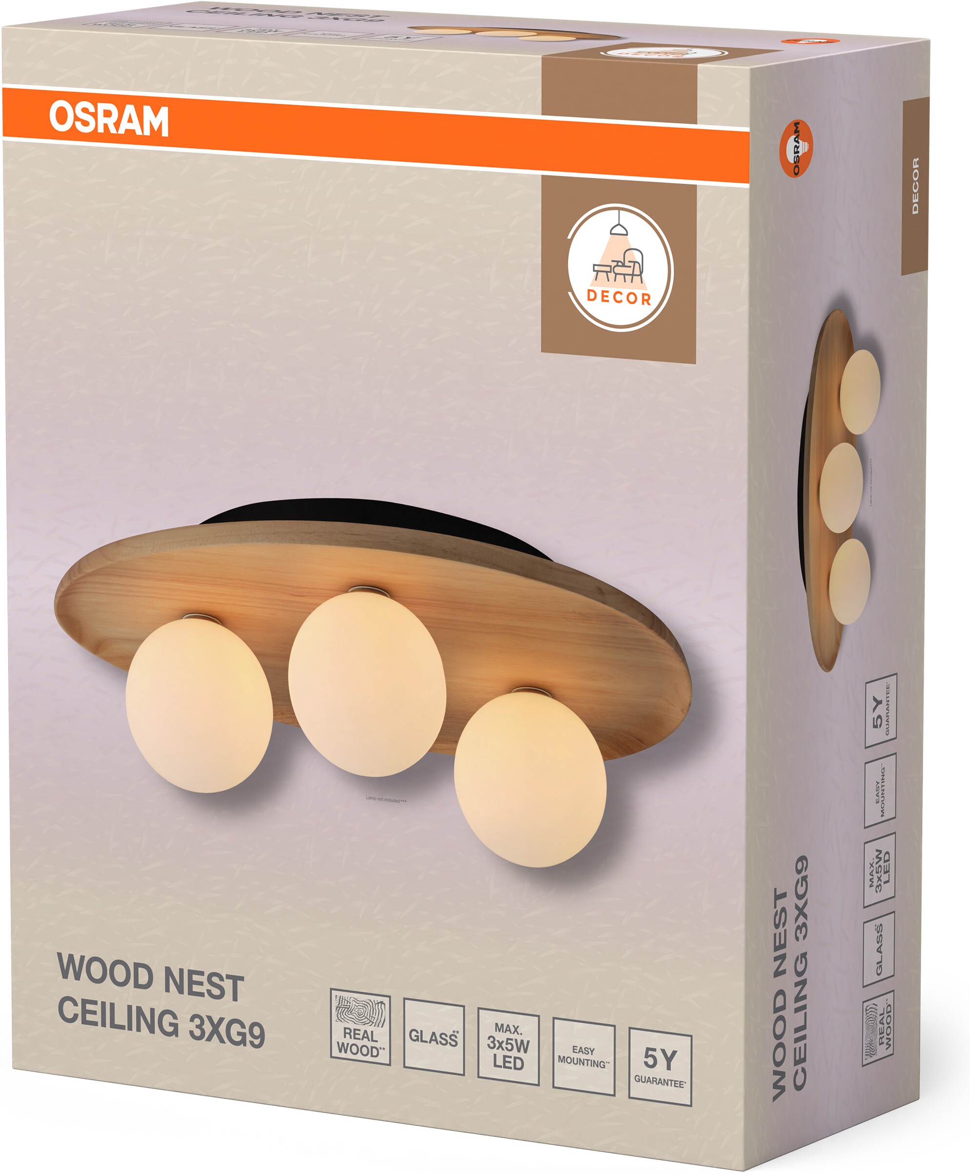 Osram Deckenleuchte »Decor Acacia-Wood Nest« G9 1 Stk. braun, Fassung G9