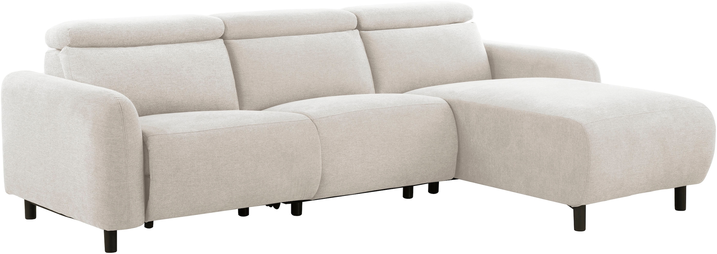 OTTO home Ecksofa »SKAANE Struktur, L-Form, 274 cm, manuelle/elektrische Relaxfunktion,« 274 cm, mit Kopfteilverstellung und man. oder elektr. Relaxfunktion