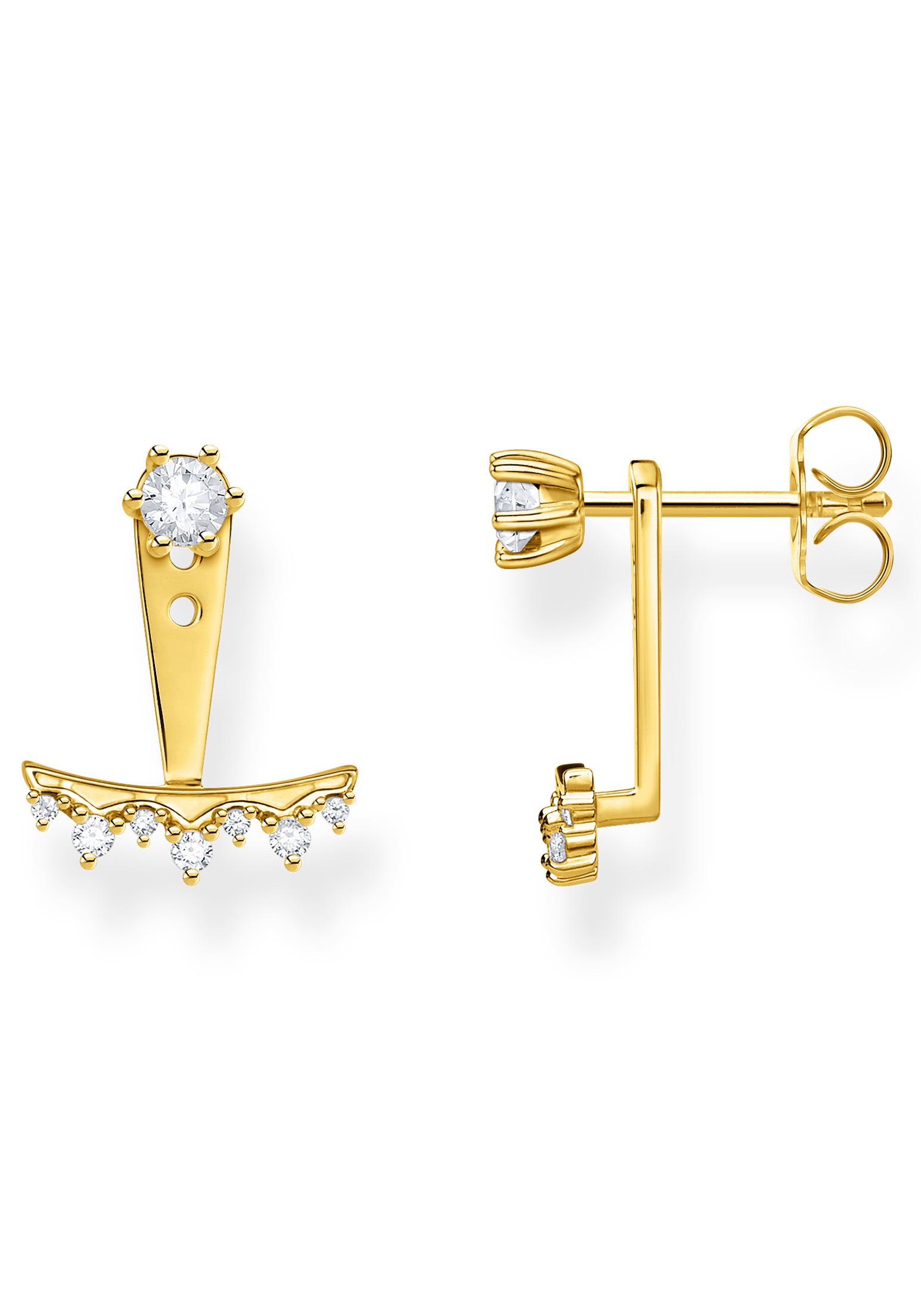 THOMAS SABO Single-Ohrstecker »weiße Steine, H2153-414-14«, mit Zirkonia und abnehmbarem Einhänger