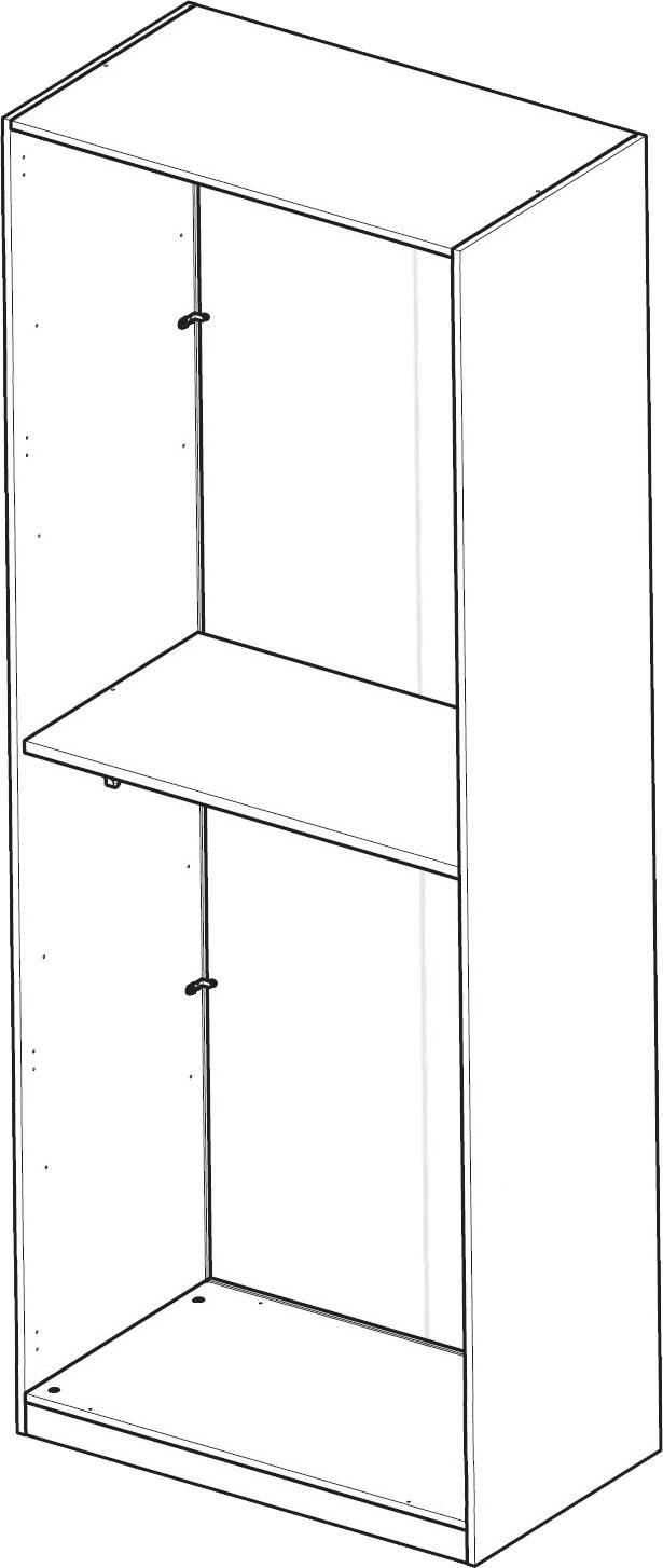 INOSIGN Drehtürenschrank »Jupiter, Kleiderschrank in 3 Breiten, trendiges Steingrau, Griffblende«