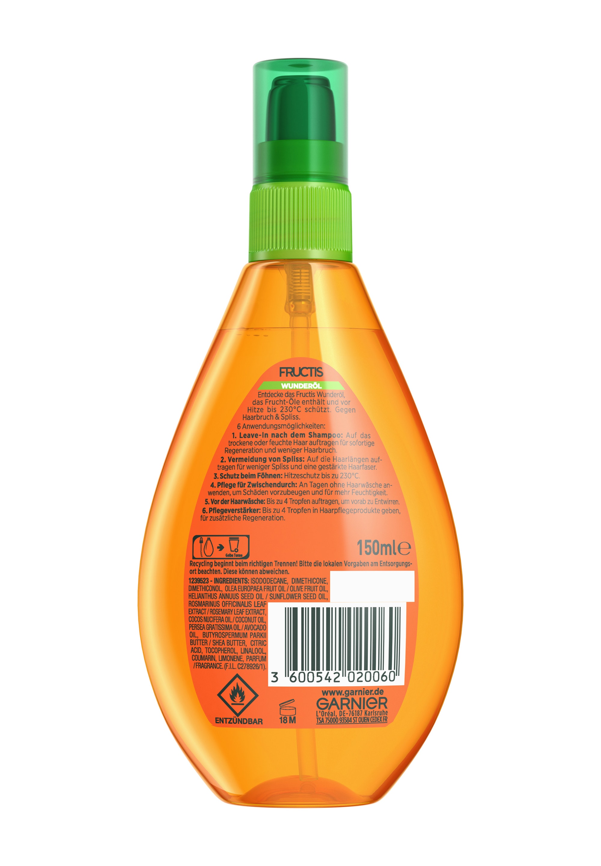 GARNIER Haaröl »Garnier Fructis Multi-Use Wunderöl Hitzeschutz«