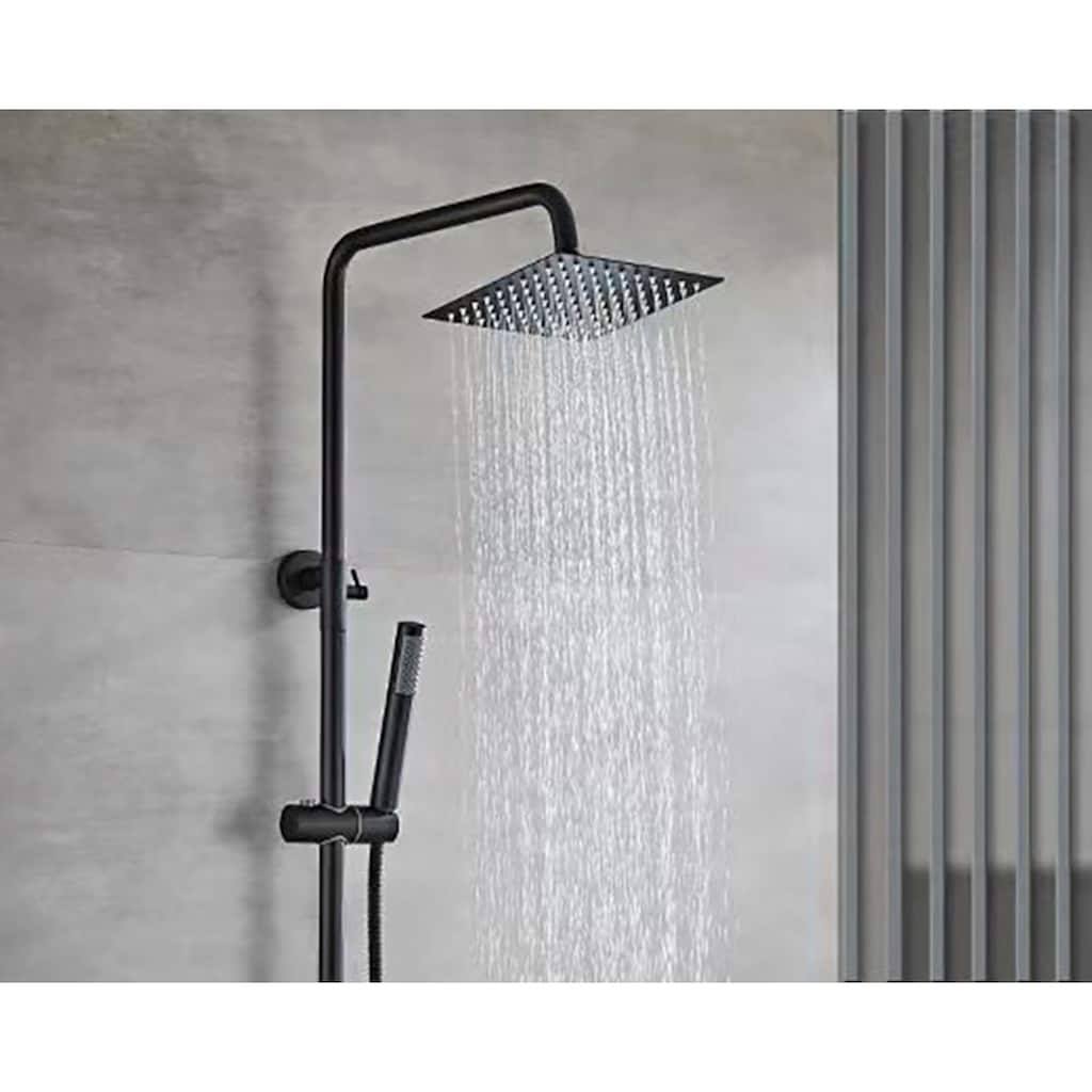 welltime Duschsystem »Rainshower«, Duschsystem, Rainshower eckig 200x200mm, Edelstahl, gebürstet