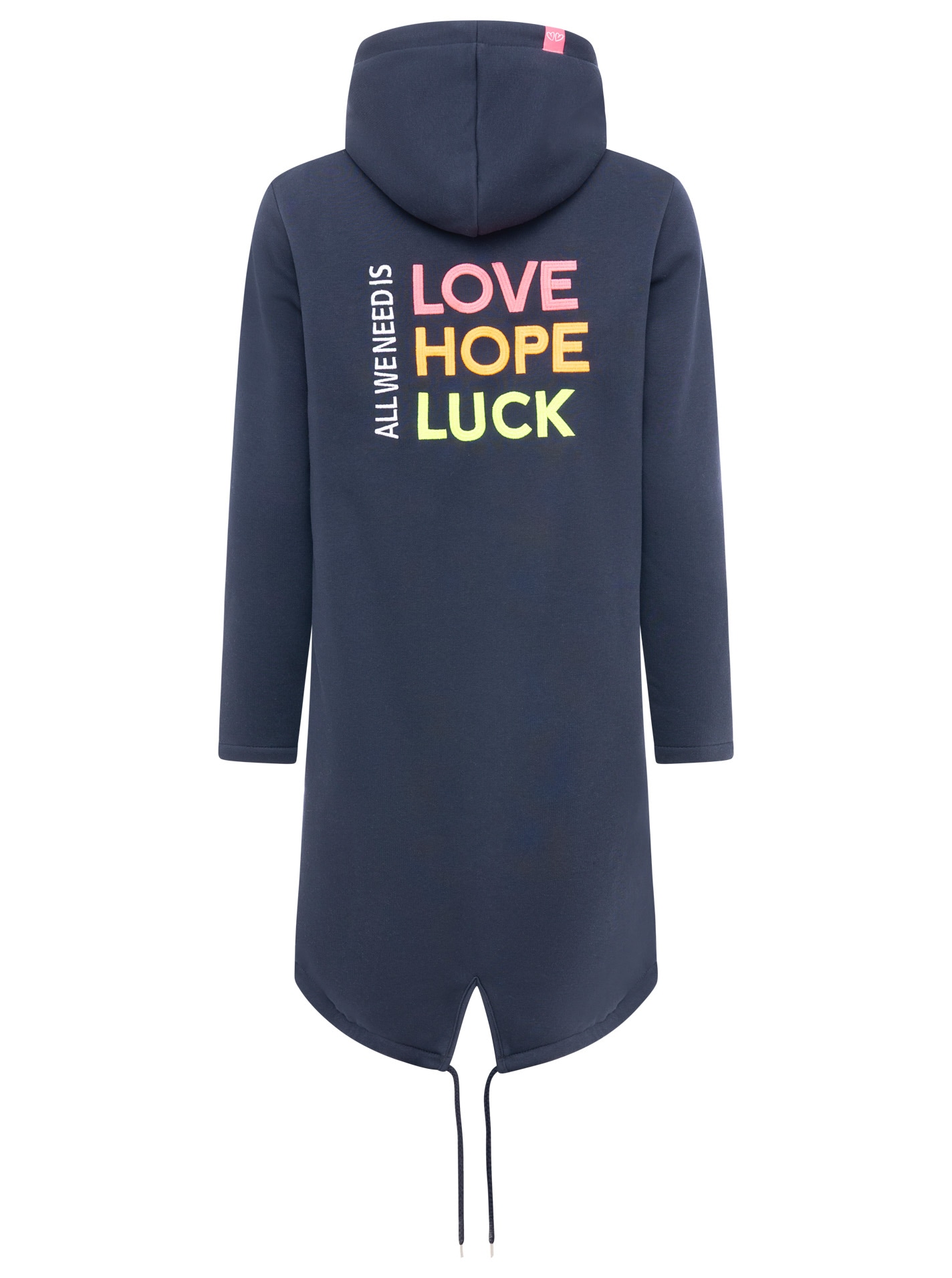 Zwillingsherz Jerseymantel Regular Fit, Langarm, Kapuze, Reißverschluss, Neon-Stickerei