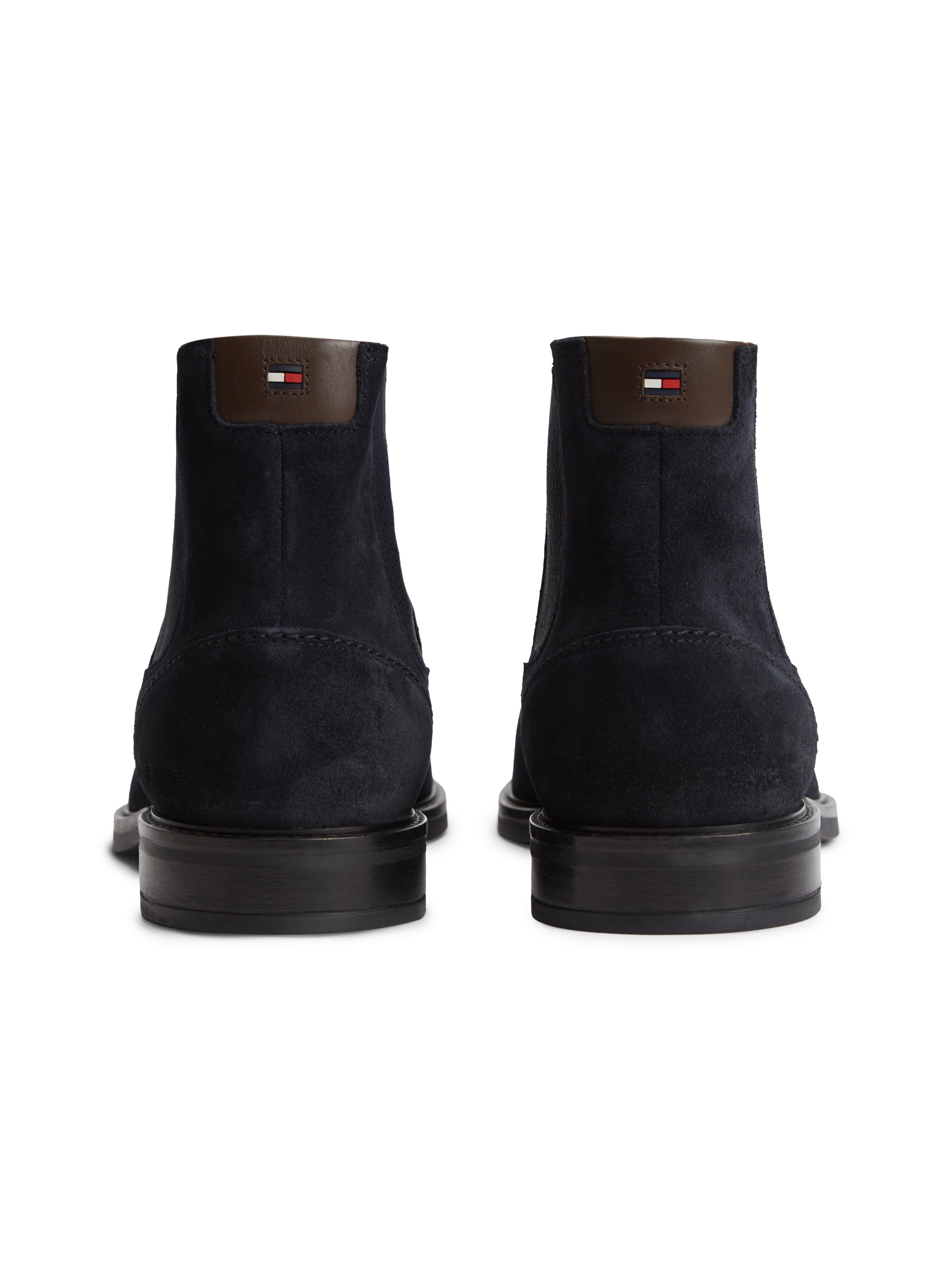 Tommy Hilfiger Chelseaboots »CORPORATE DRESSY SUEDE CHELSEA«  Blockabsatz, Stiefelette mit beidseitigem Stretcheinsatz