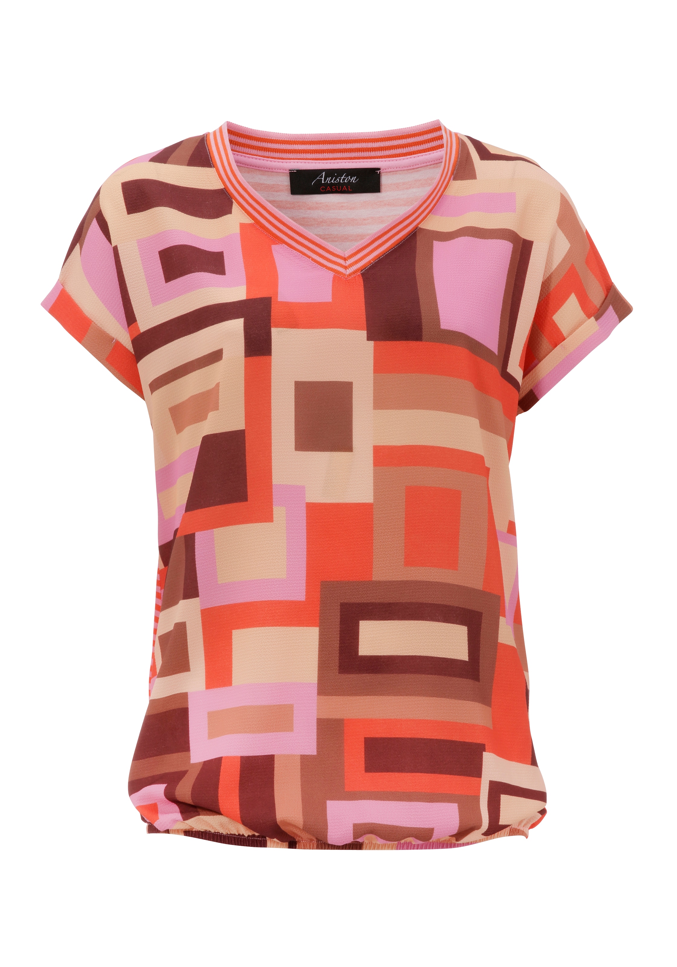 Aniston CASUAL T-Shirt, im Material- und Mustermix