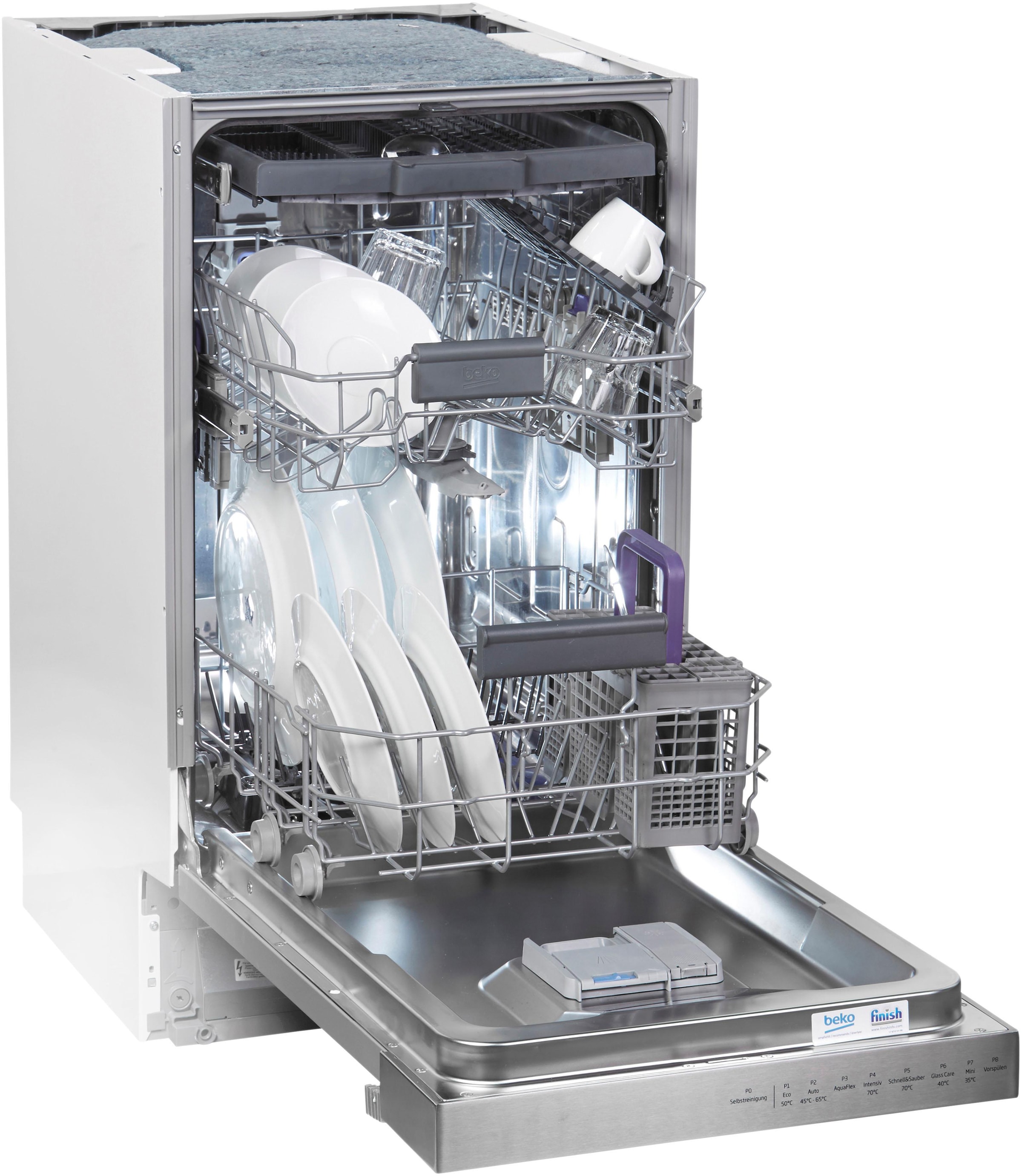 BEKO teilintegrierbarer Geschirrspüler »DSS28021X«, 11 Maßgedecke, mit Intensiv 70°C