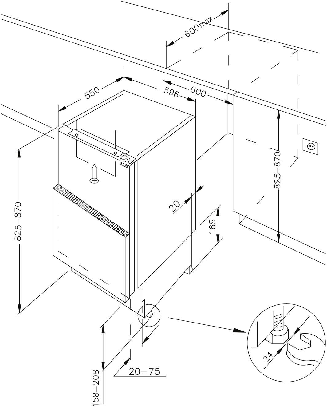 Amica Einbaukühlschrank »UVKSS 351 900«, UVKSS 351 900, 81,8 cm hoch, 60 cm breit