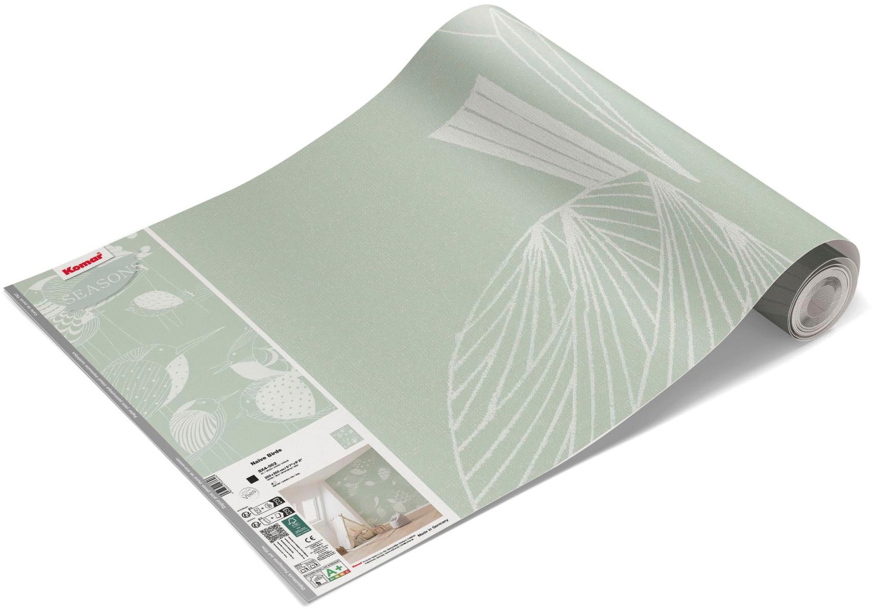 Komar Fototapete »Vlies Fototapete - Naive Birds - Größe 200 x 250 cm« Motiv | bedruckt glatt