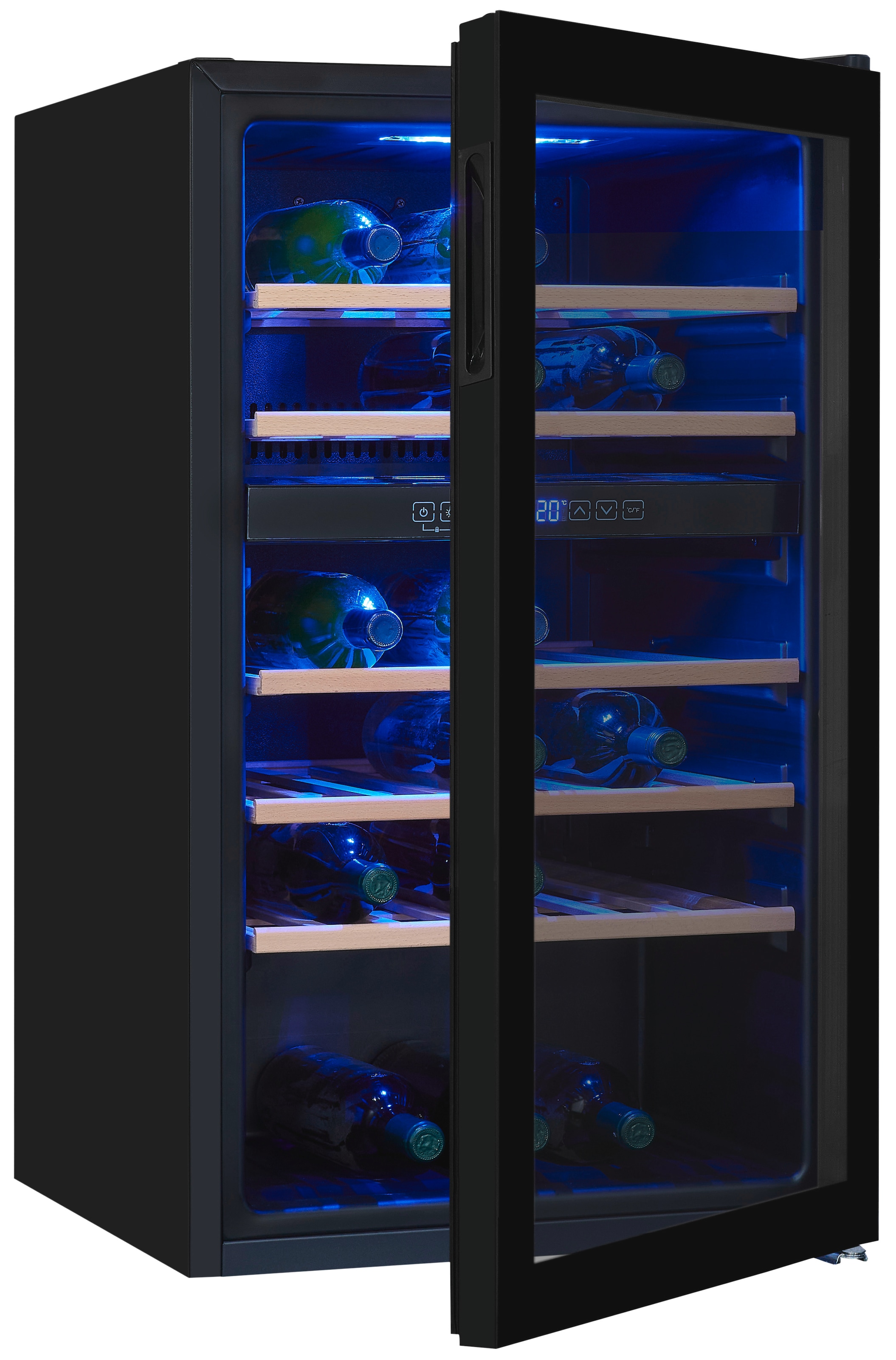 Exquisit Weinkühlschrank »WS2-45-GTE-160G« für 45 Stk. Standardflaschen á 075l Digitale Temperaturanzeige in schwarz