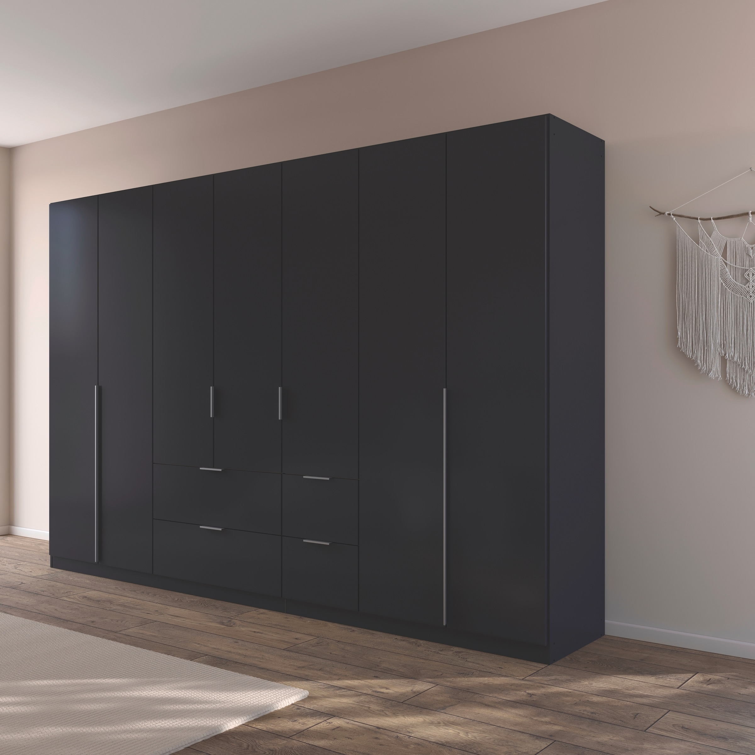 OTTO home Drehtürenschrank »Kleiderschrank Schrank Garderobe AGORDO mit Dekor- oder Hochglanzfront« in zwei Griff-Farben, Breiten 91-360 cm,  mit Außenschubkästen, Serie in 7 Breiten und 2 Höhen MADE IN GERMANY