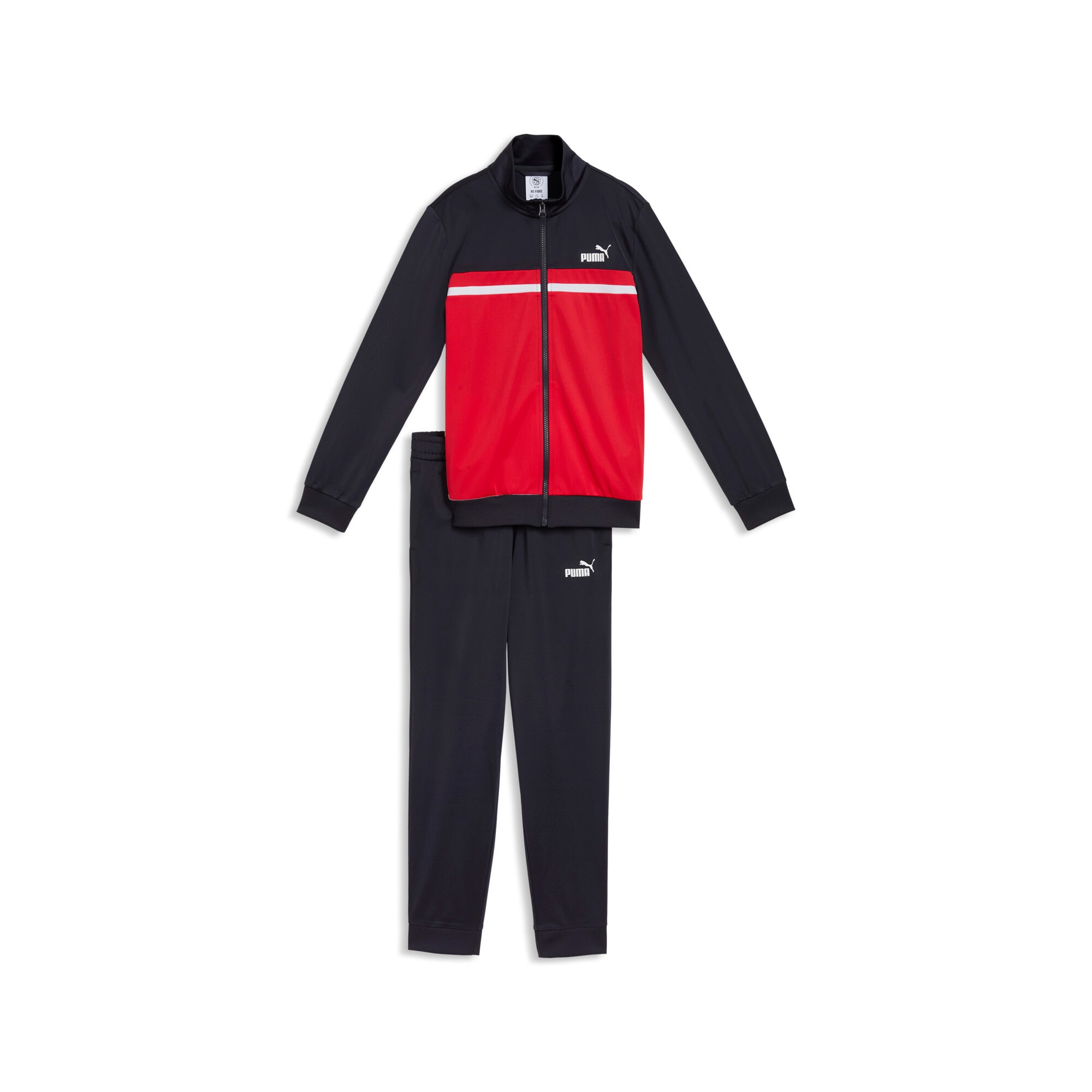 PUMA Trainingsanzug »POLY COLORBLOCK SUIT B« 2 zweiteiliges Set, mit Reißverschluss am Oberteil, aus Polyester