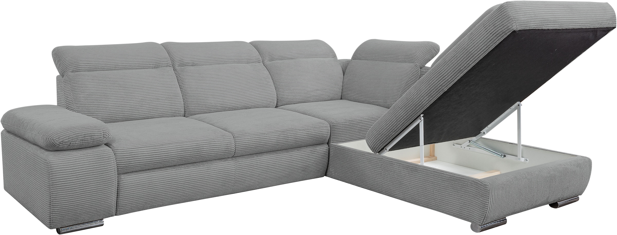 WERK2 Ecksofa »Memo Alicante« Schlafsofa mit Bettkasten & verstellbaren Kopfstützen.