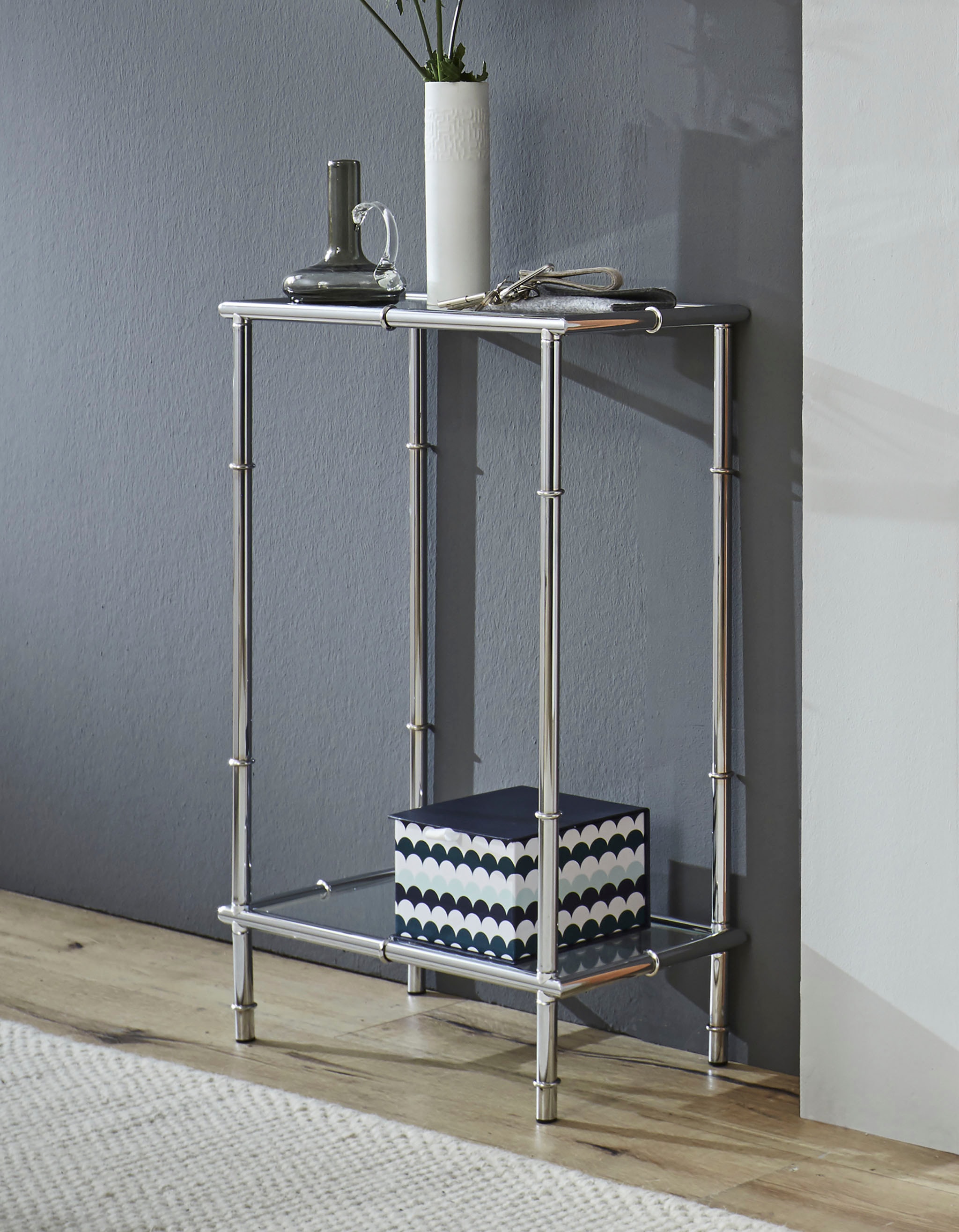 HAKU Konsolentisch »Beistelltisch« 1 Stk. tlg. rechteckig - aus Metall Silber B/T/H 50/25/75 cm