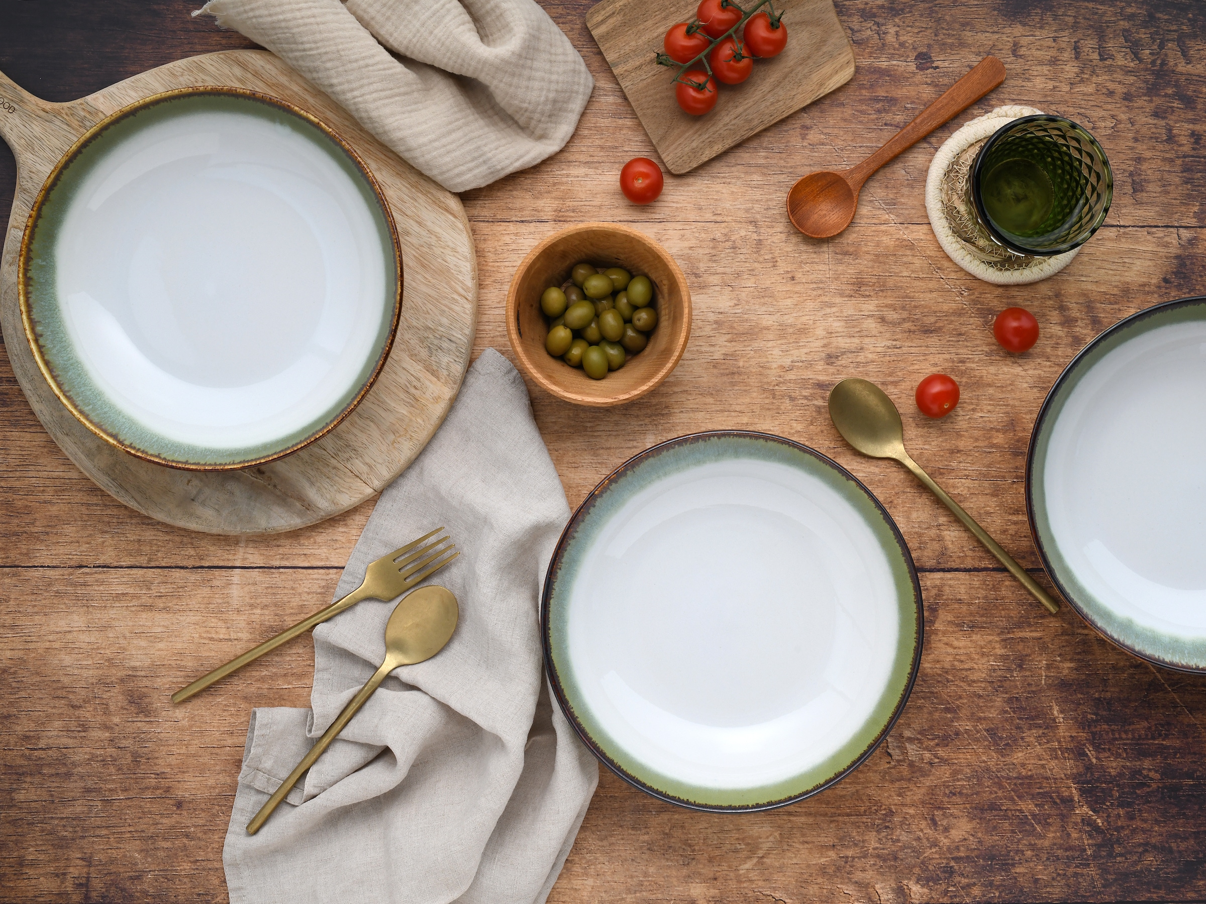 CreaTable Schale »Cascade, Poke Bowl 22,5 cm 4-tlg« 4 Stk. aus Steinzeug Rekativglasur, Healthy Food