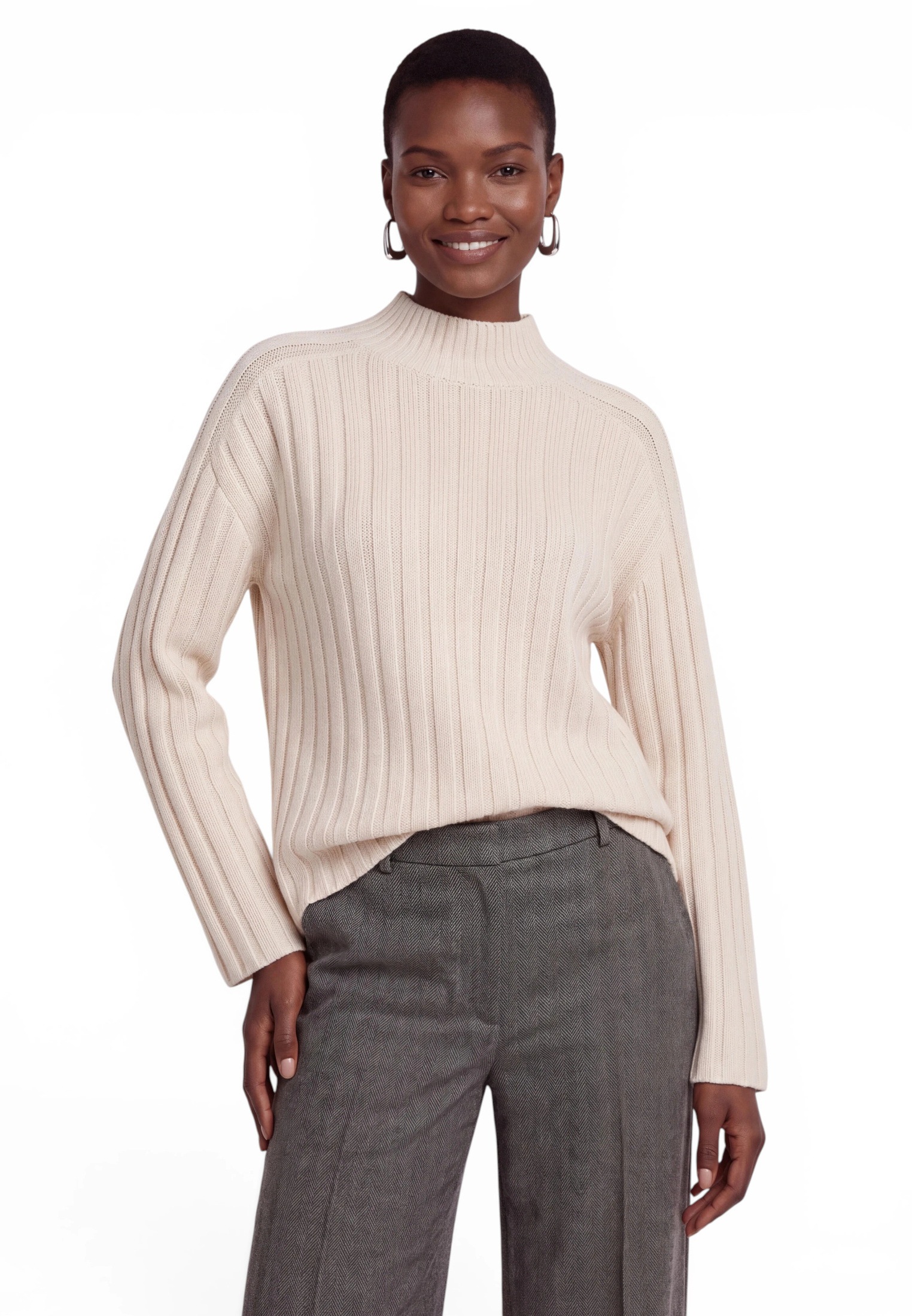 Zero Strickpullover »Strickpullover mit Stehkragen«