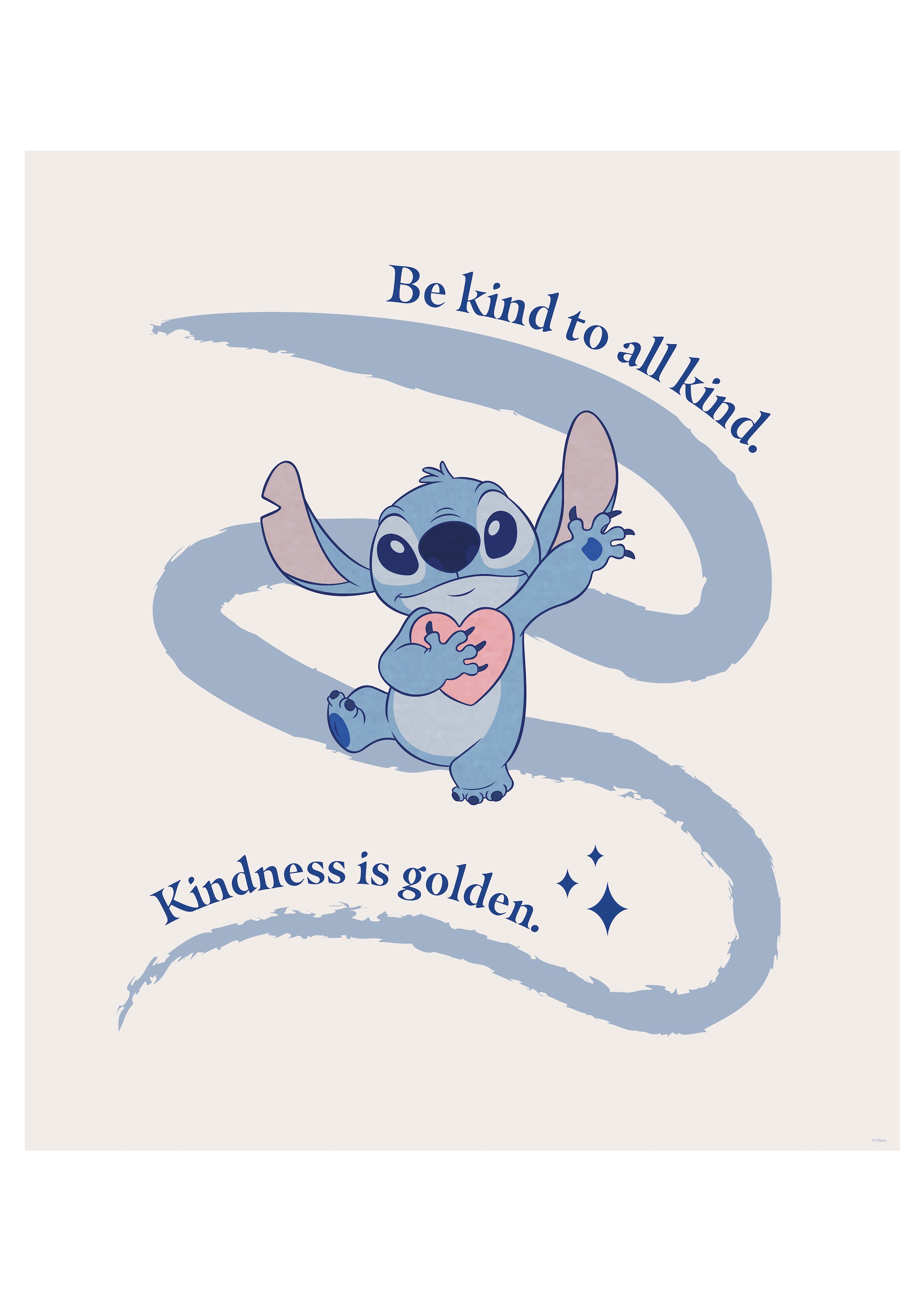 Komar Bild »Stitch Kindness«, Disney, (1 St.), Wandbild zur Dekoration im Kinderzimmer - ohne Rahmen