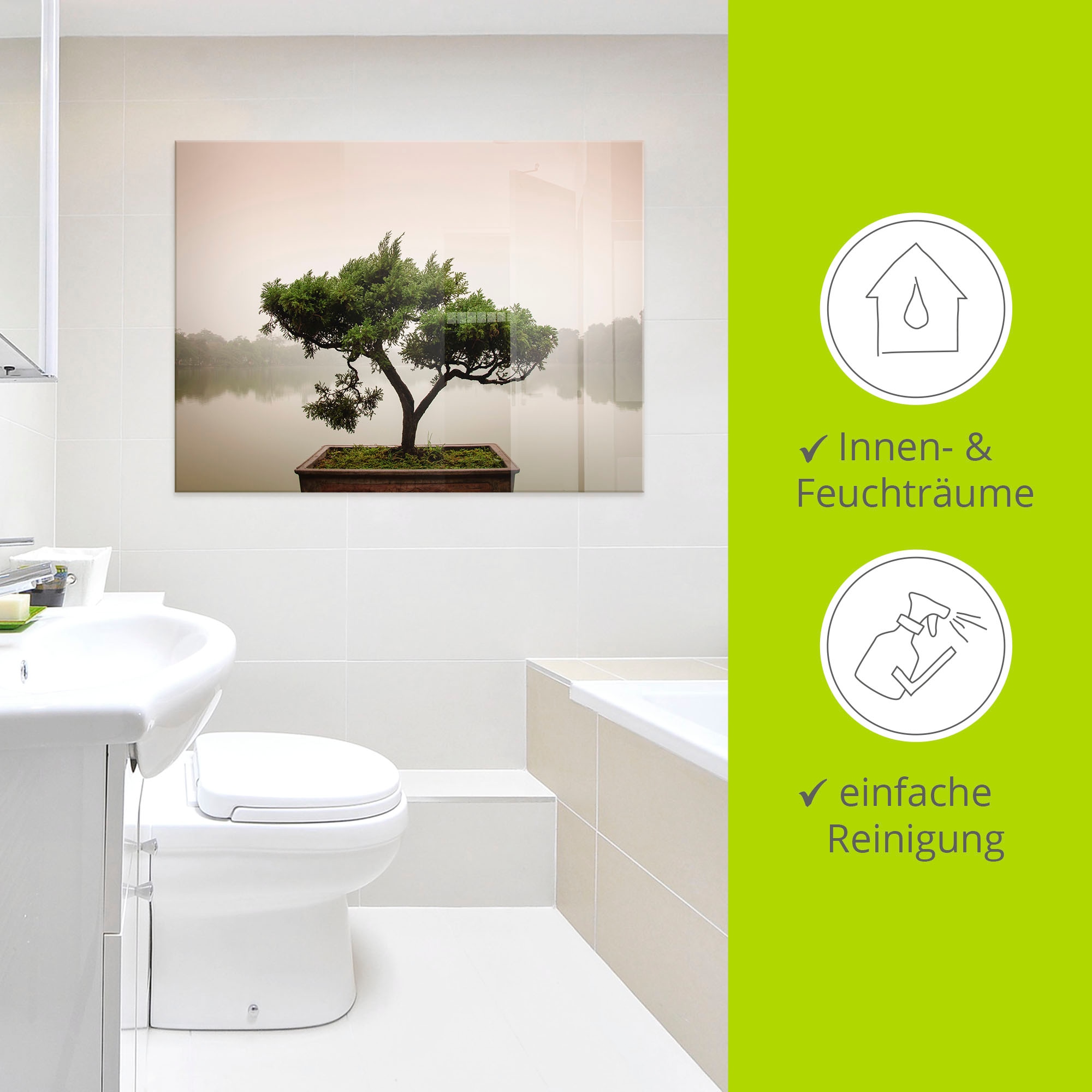 Artland Glasbild »Chinesischer Bonsaibaum« Bäume 1 Stk. tlg. in verschiedenen Größen