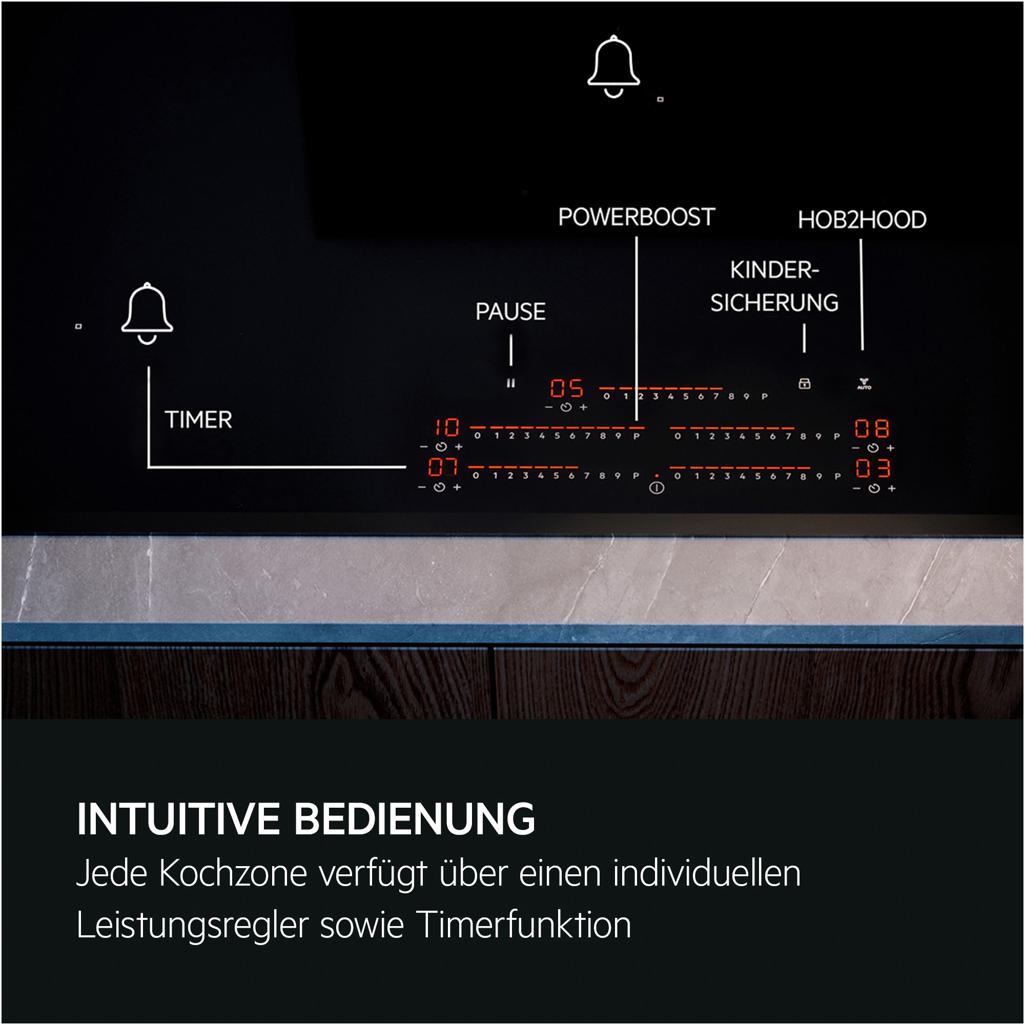 AEG Induktions-Kochfeld »TII84B1FFZ«, SaphirMatt-Bis zu 4x kratzresistenter als Standard, Made in Germany