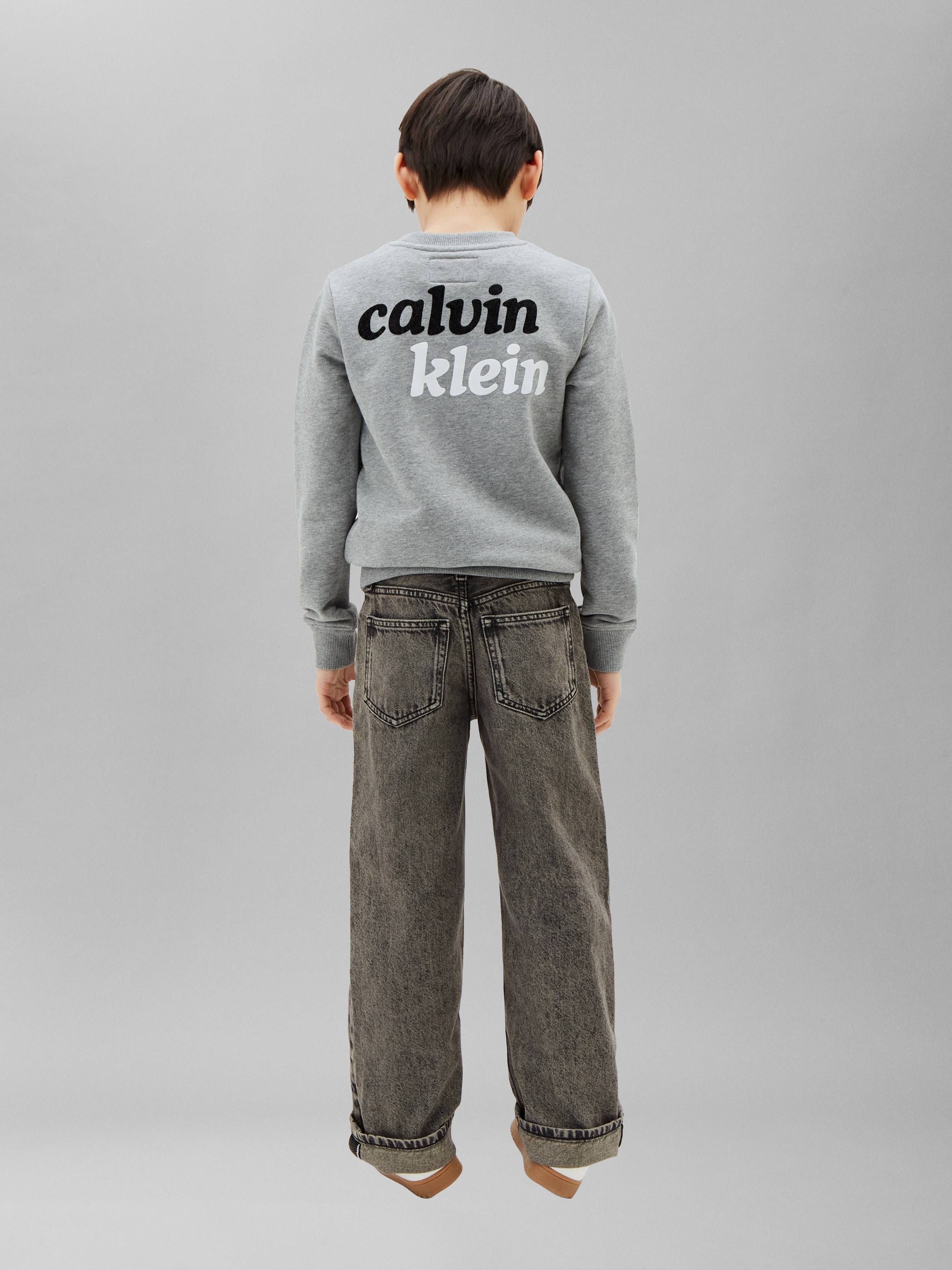 Calvin Klein Jeans Sweatshirt , Logoschriftzug auf dem Rücken, Regular Fit, Baumwollmix

