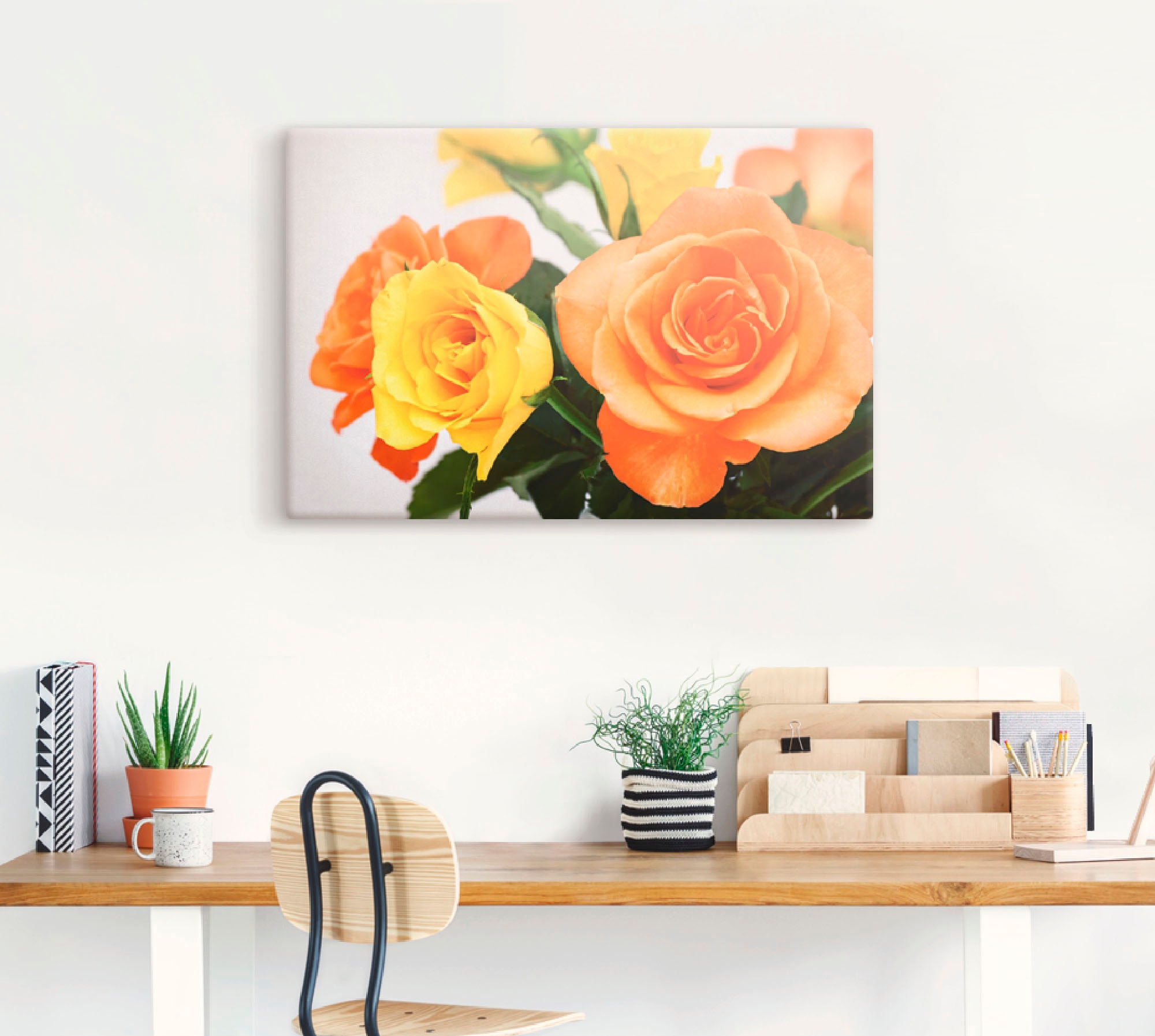 Artland Leinwandbild »Rosenstrauß«, Blumen, (1 St.), auf Keilrahmen gespannt